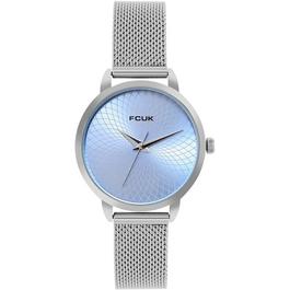 FCUK FCUK Silver Case Round Shape Silver Strap Quartz Watch