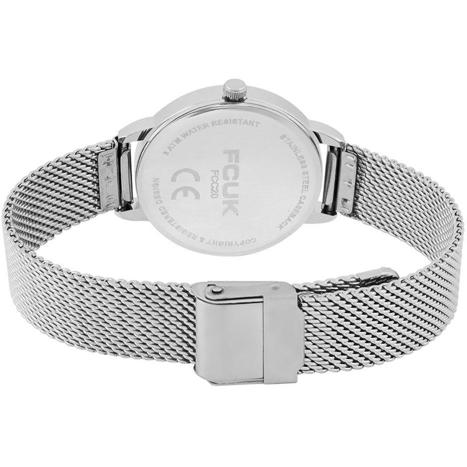 Sky Blue - FCUK - FCUK Silver Case Round Shape Silver Strap Quartz Watch - 4