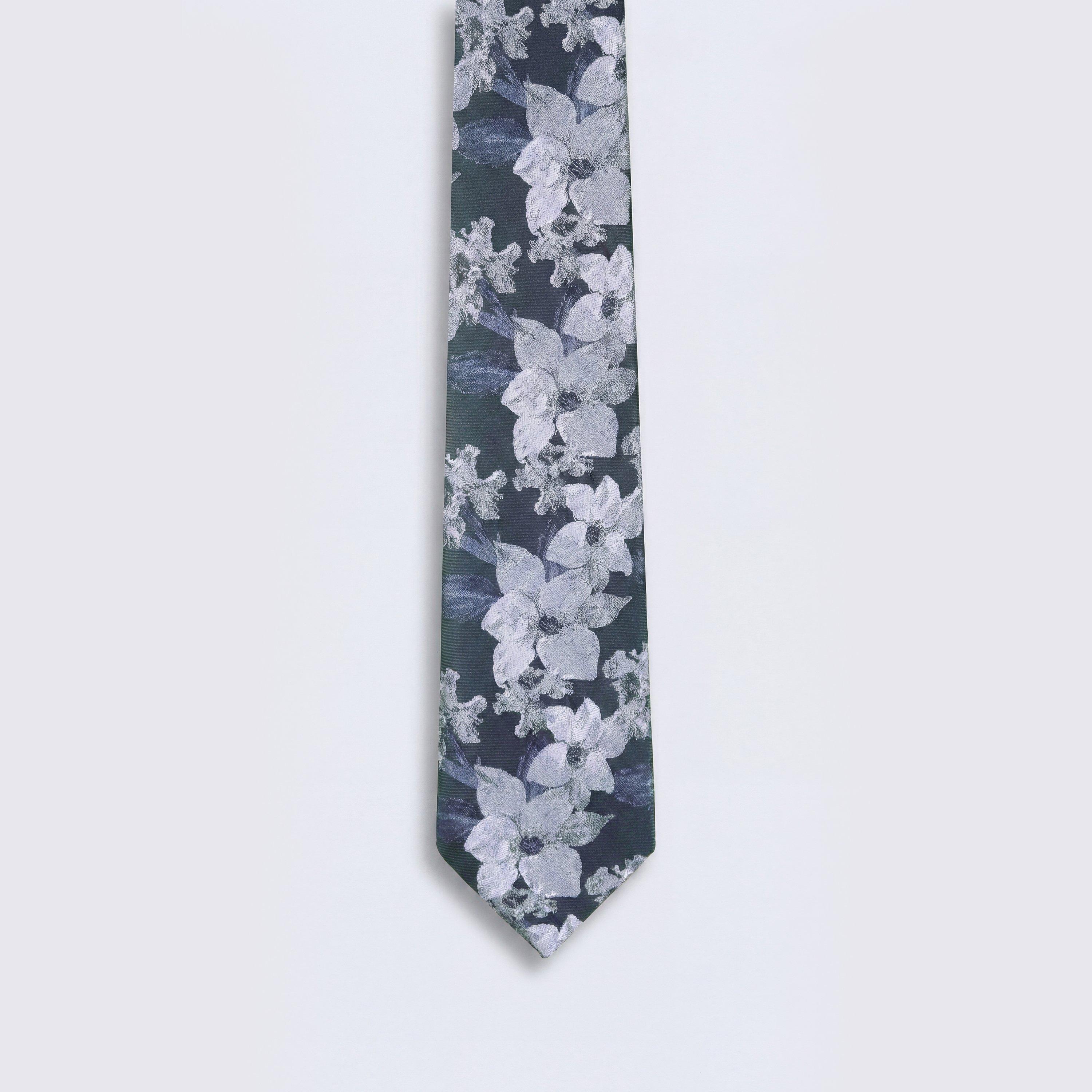 Twisted Tailor Men's Victor Print Tie Floral - Navy