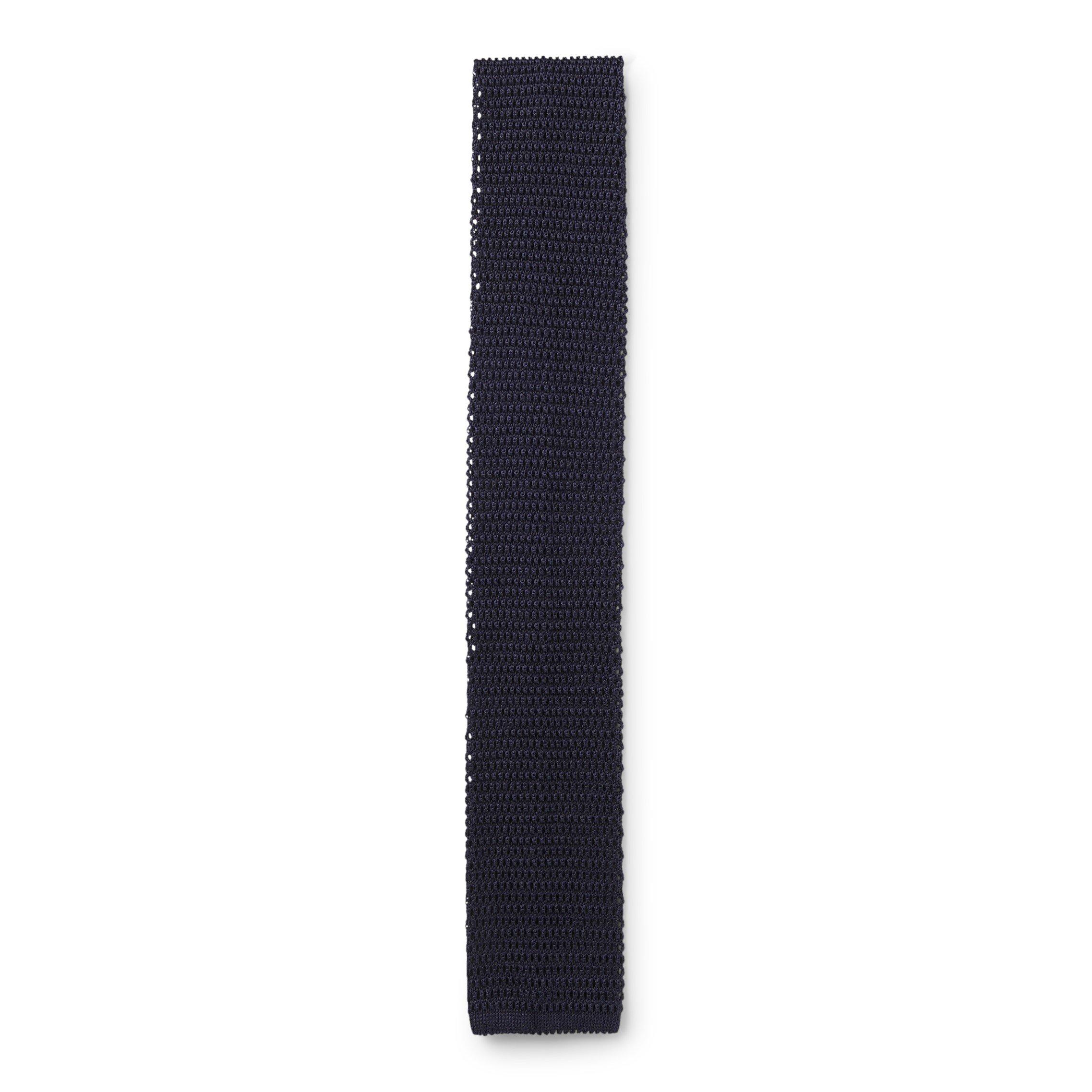 Boss Men's Double Breasted Textured Knit Tie - Dark Blue 404
