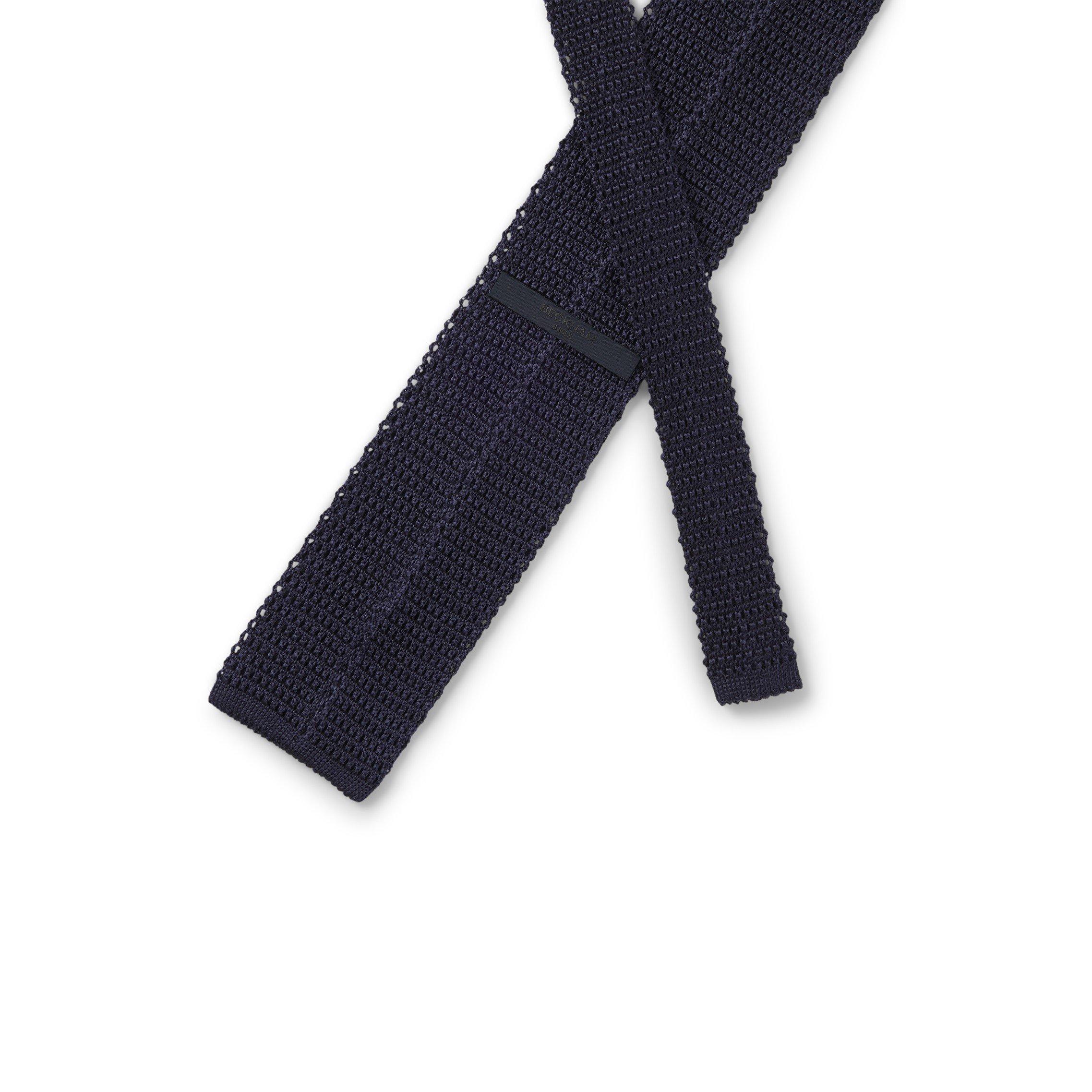 Dark Blue 404 - Boss - Men's Double Breasted Textured Knit Tie - 5