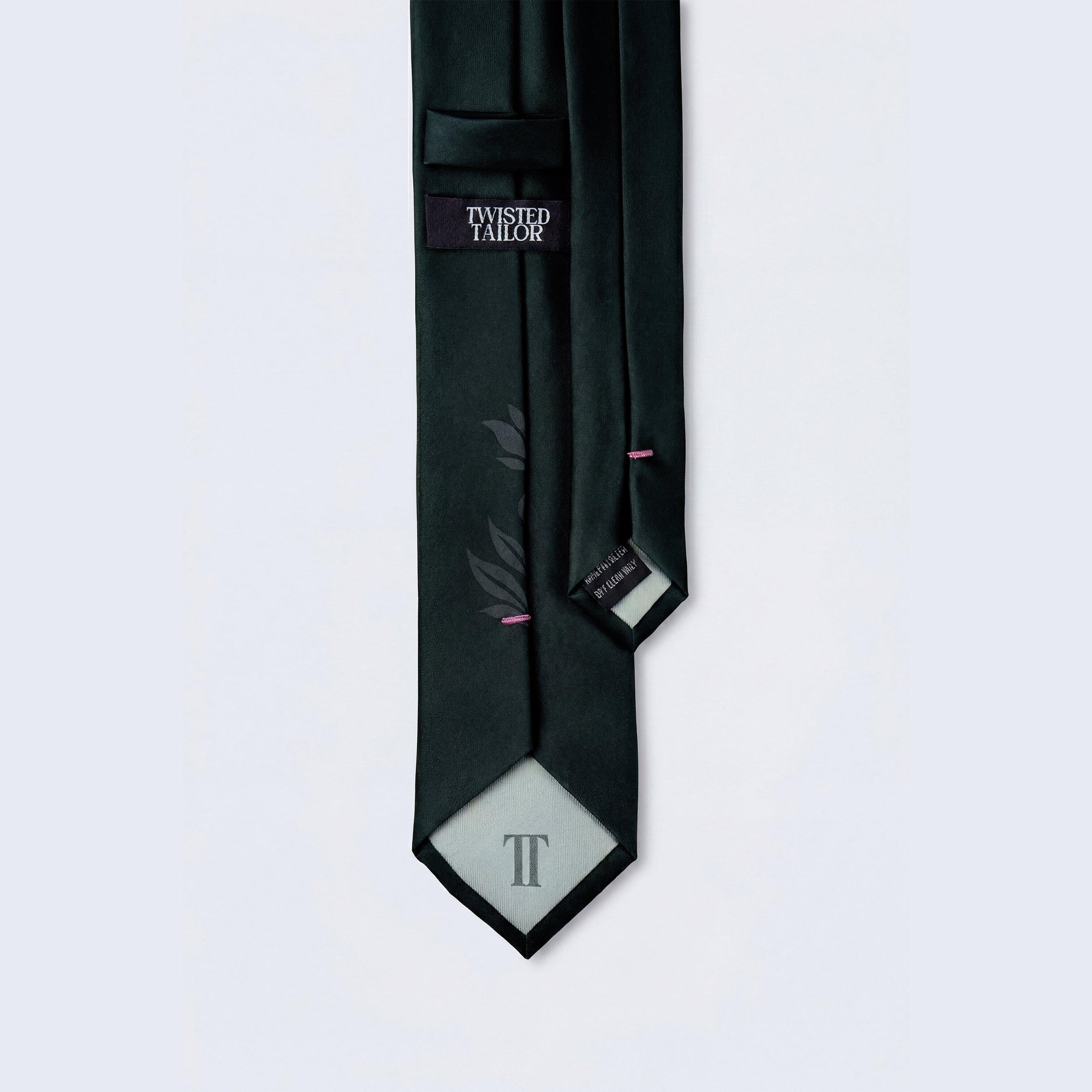 Black - Twisted Tailor - Mens Atticus Floral Placement Tie - 2