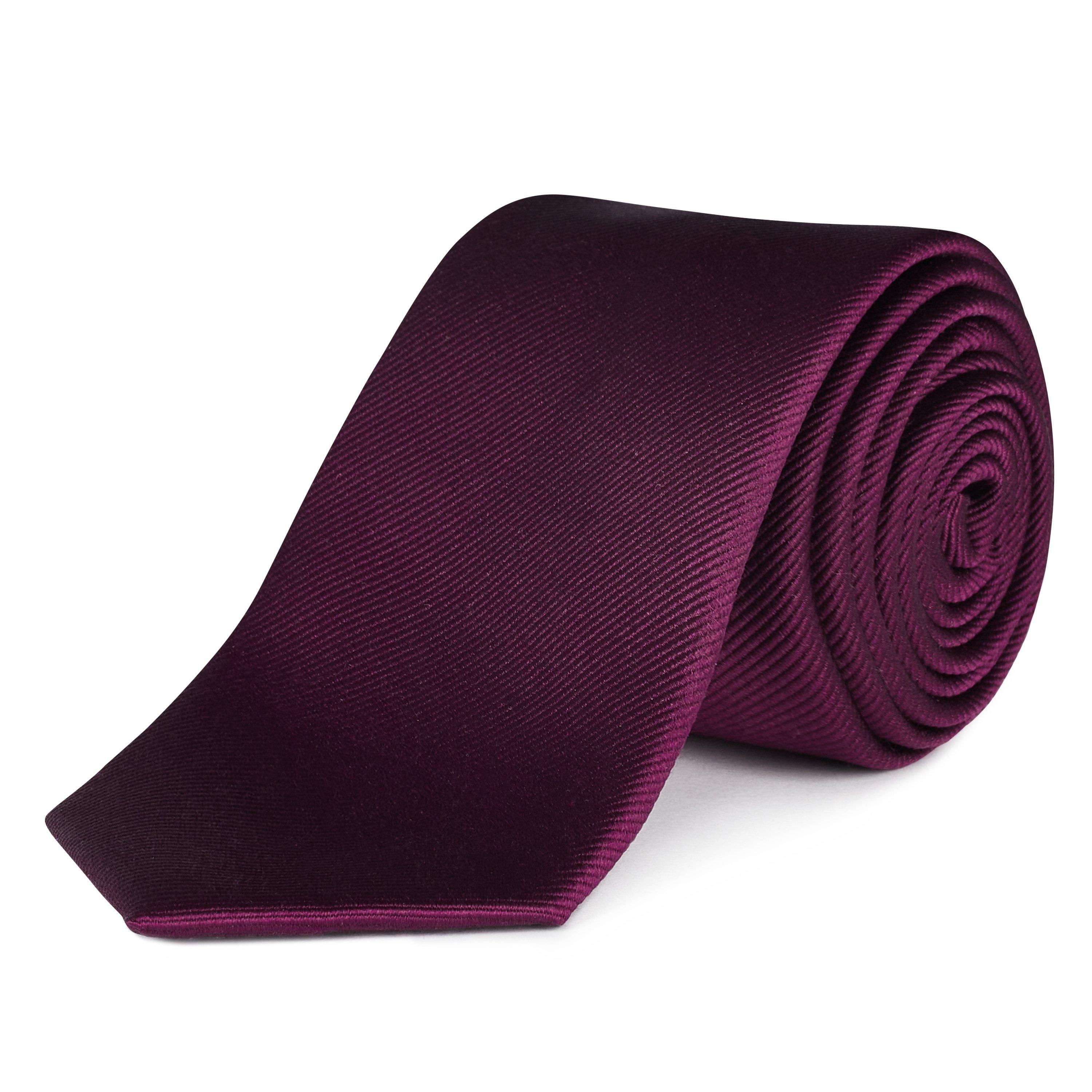 Burgundy - Haines and Bonner - Silk Tie - 1
