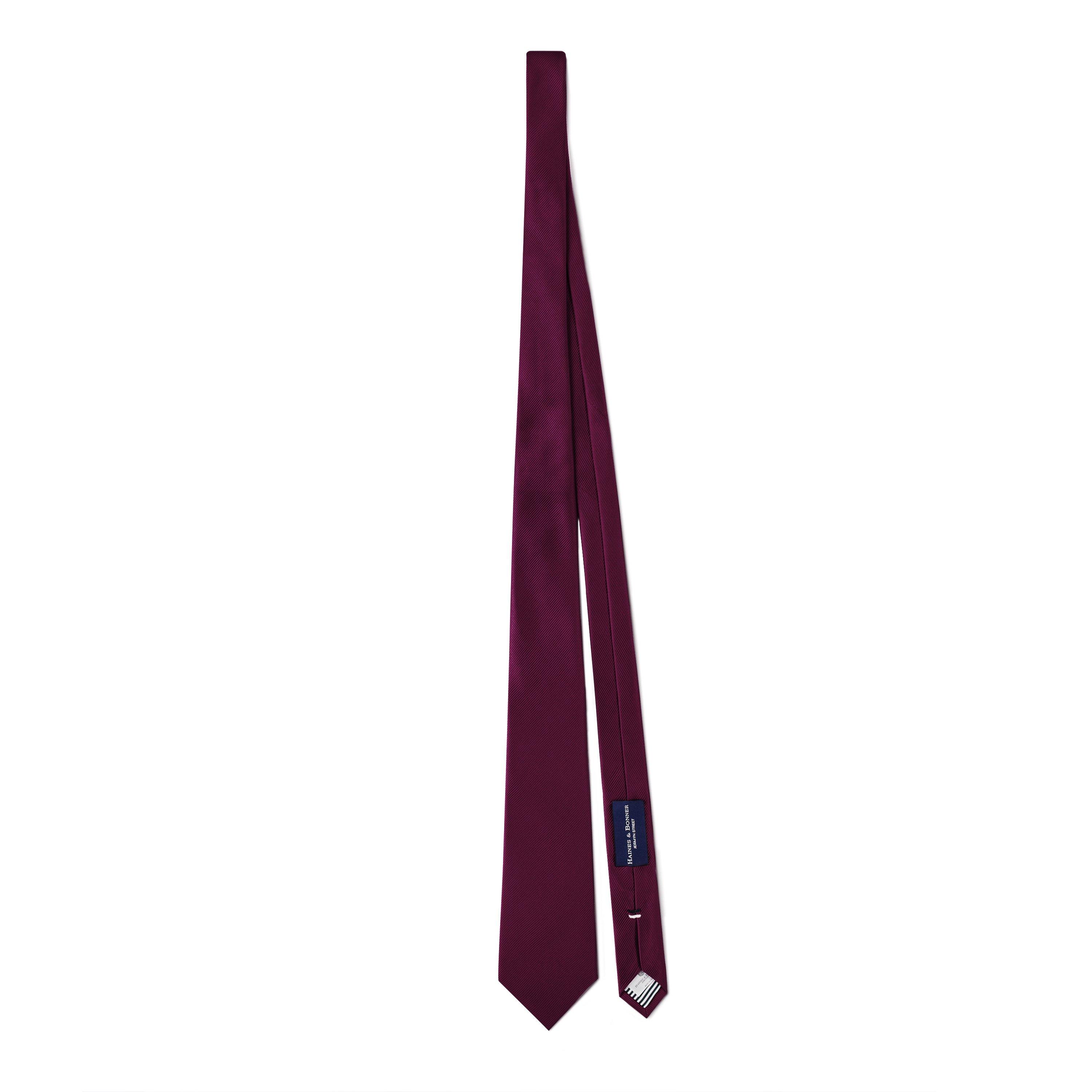 Burgundy - Haines and Bonner - Silk Tie - 3