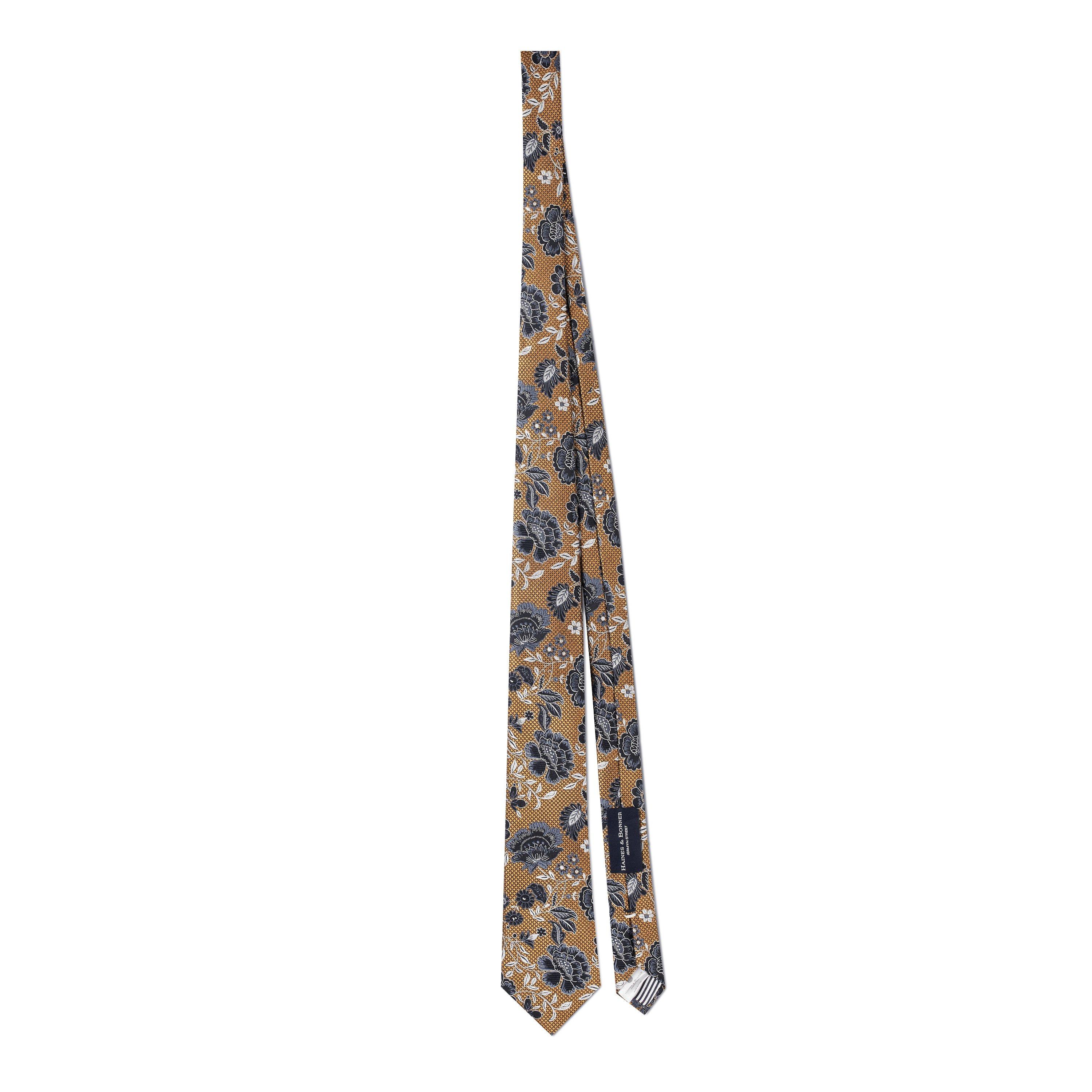 Yellow Floral - Haines and Bonner - Silk Tie - 3