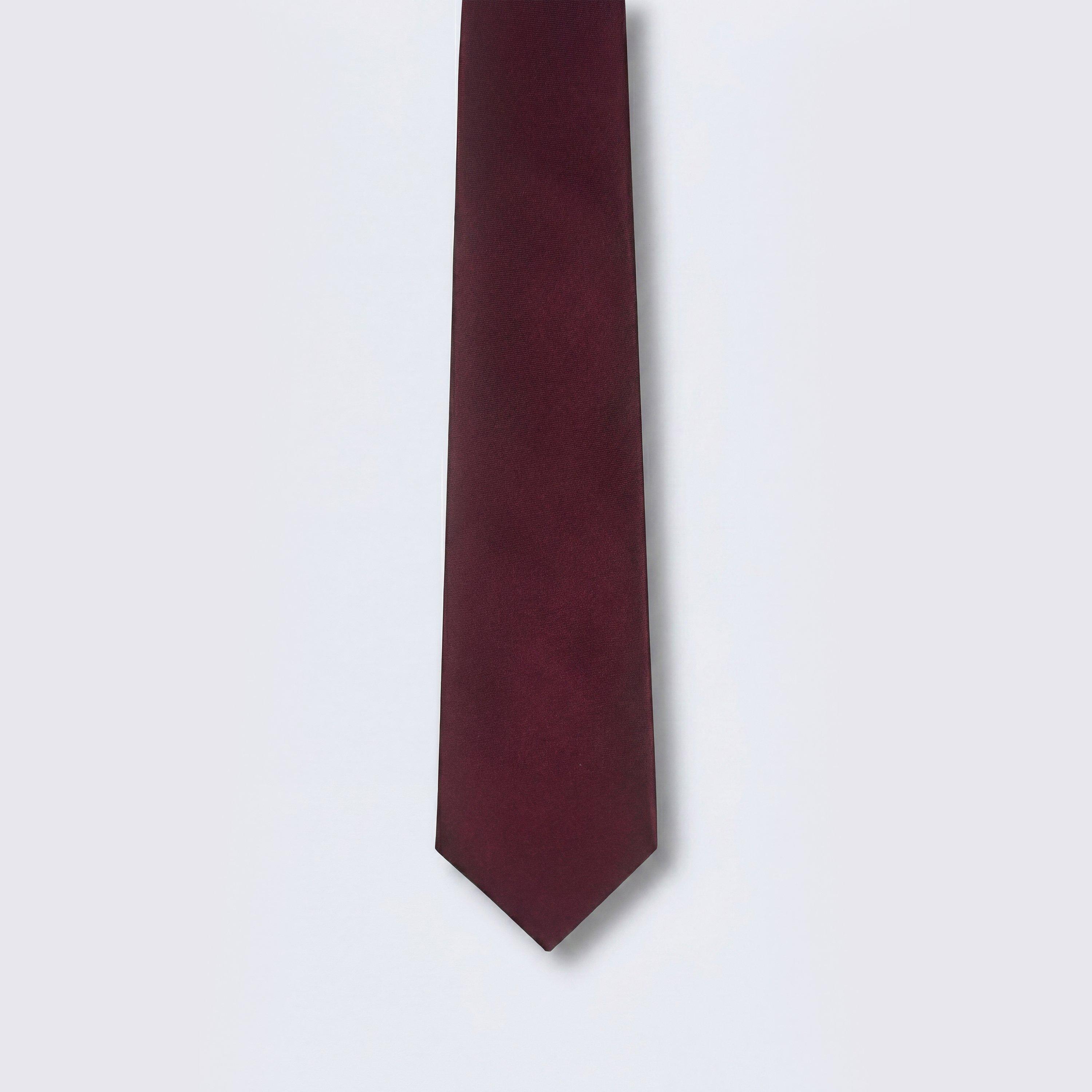 Twisted Tailor Men's Ellroy Plain Tie - Burgundy