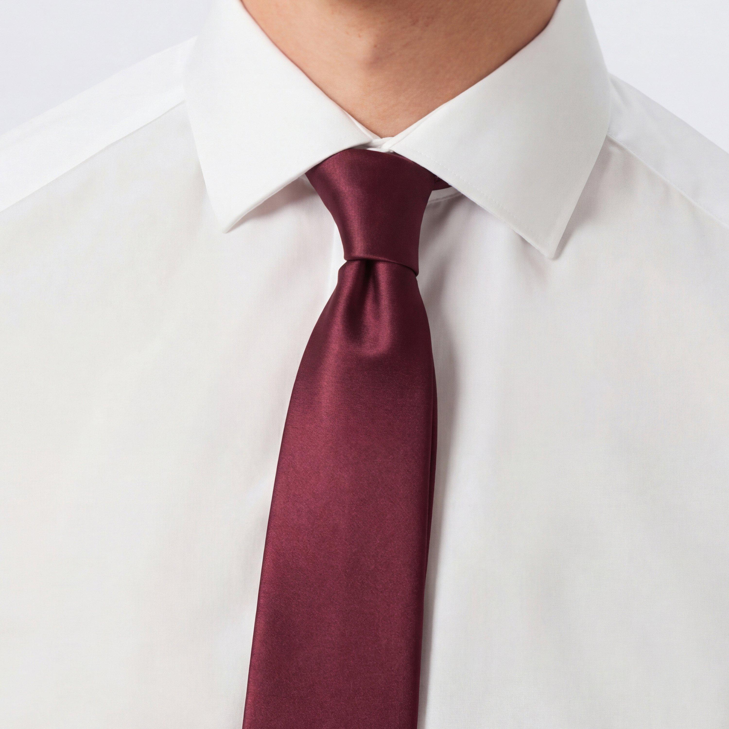 Burgundy - Twisted Tailor - Ellroy Plain Tie - 3