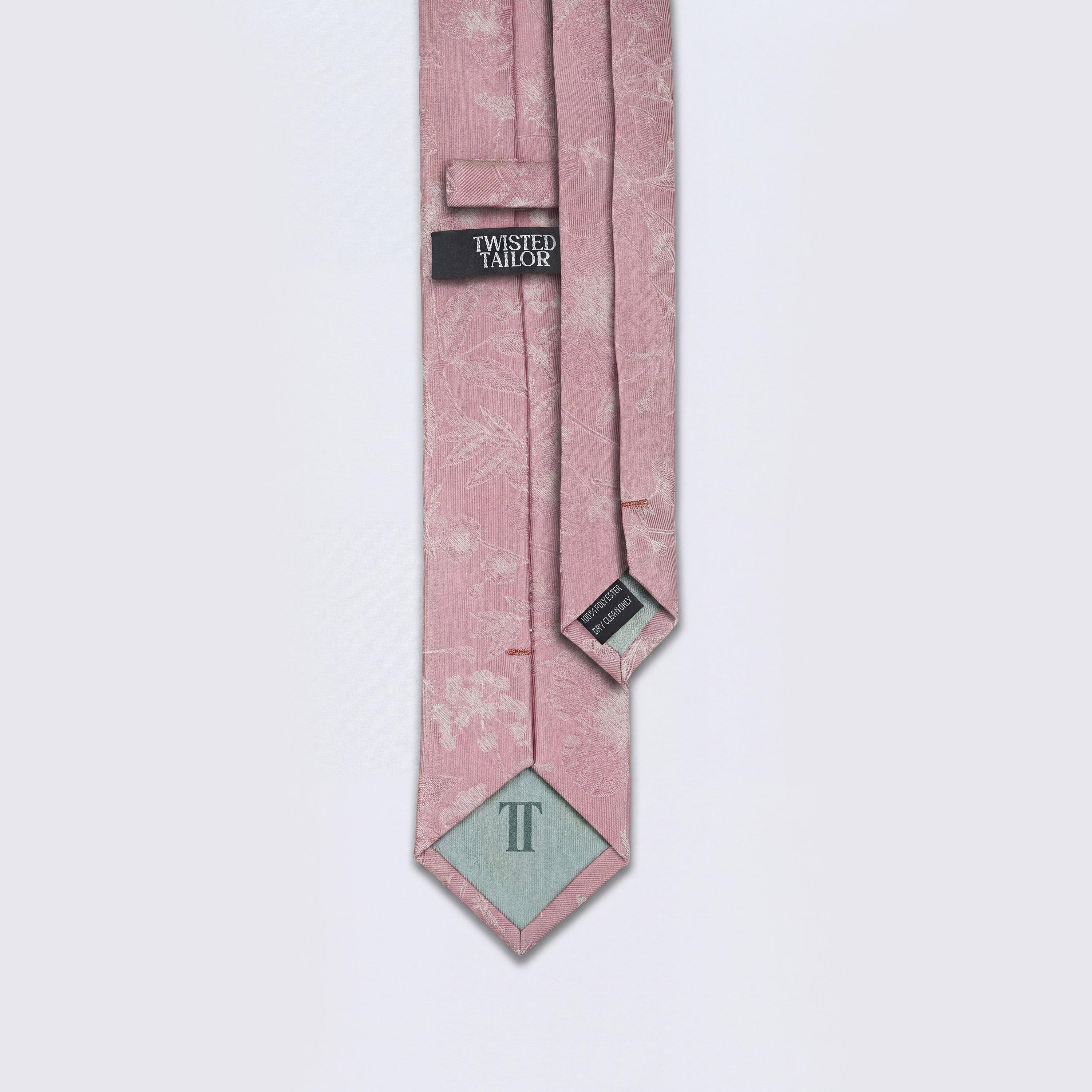 Pale Pink - Twisted Tailor - Jasper Floral Tie - 2