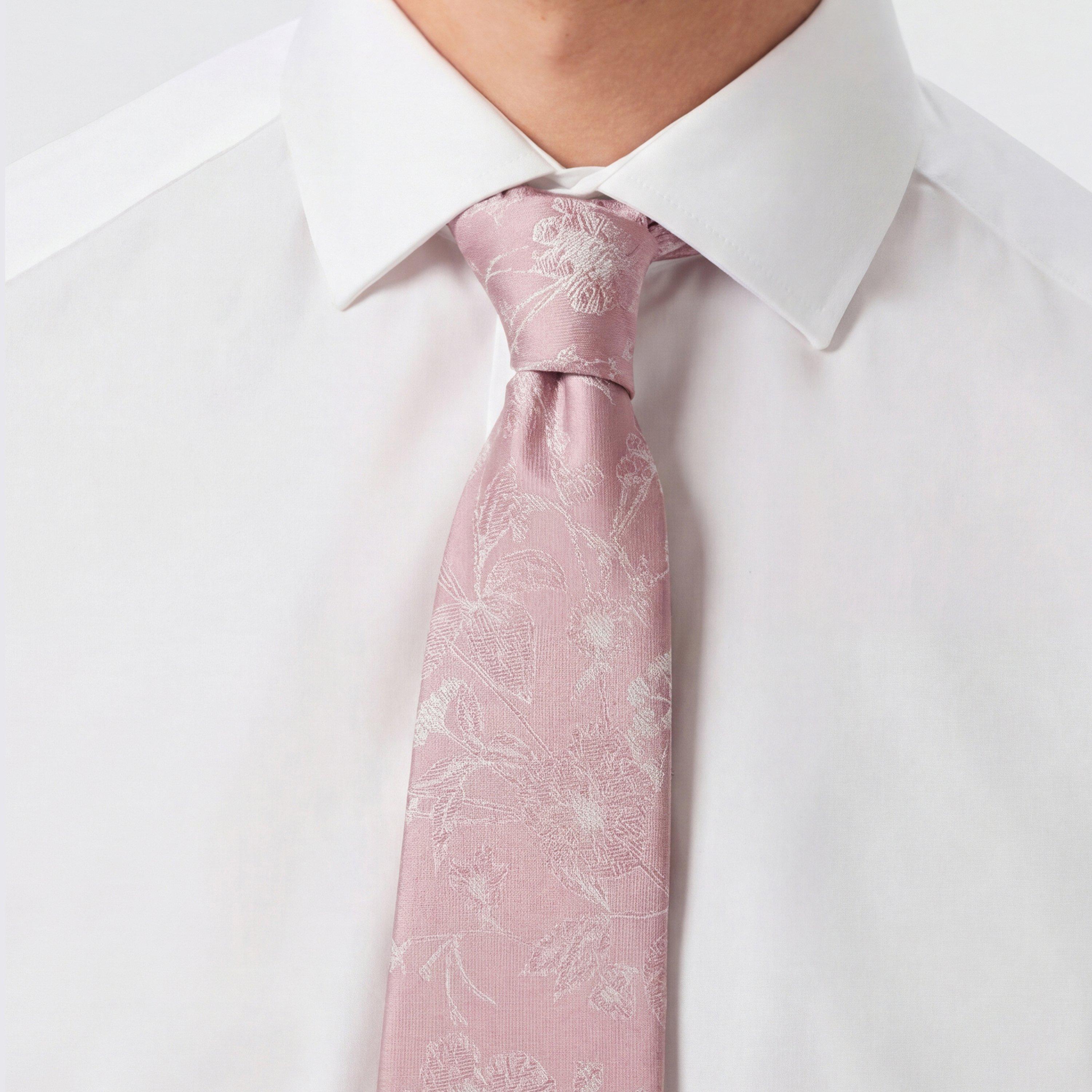 Pale Pink - Twisted Tailor - Jasper Floral Tie - 3