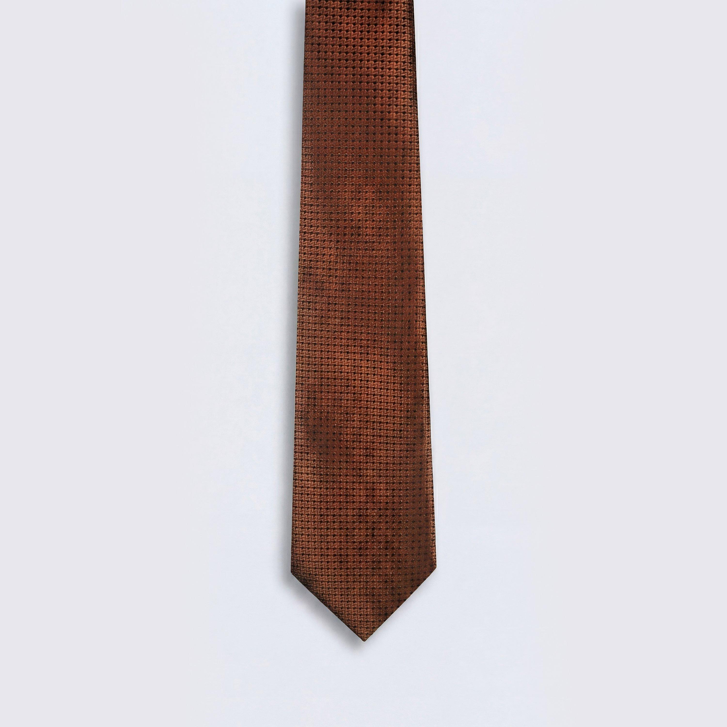 Twisted Tailor Men's Miles Texture Tie - Rust