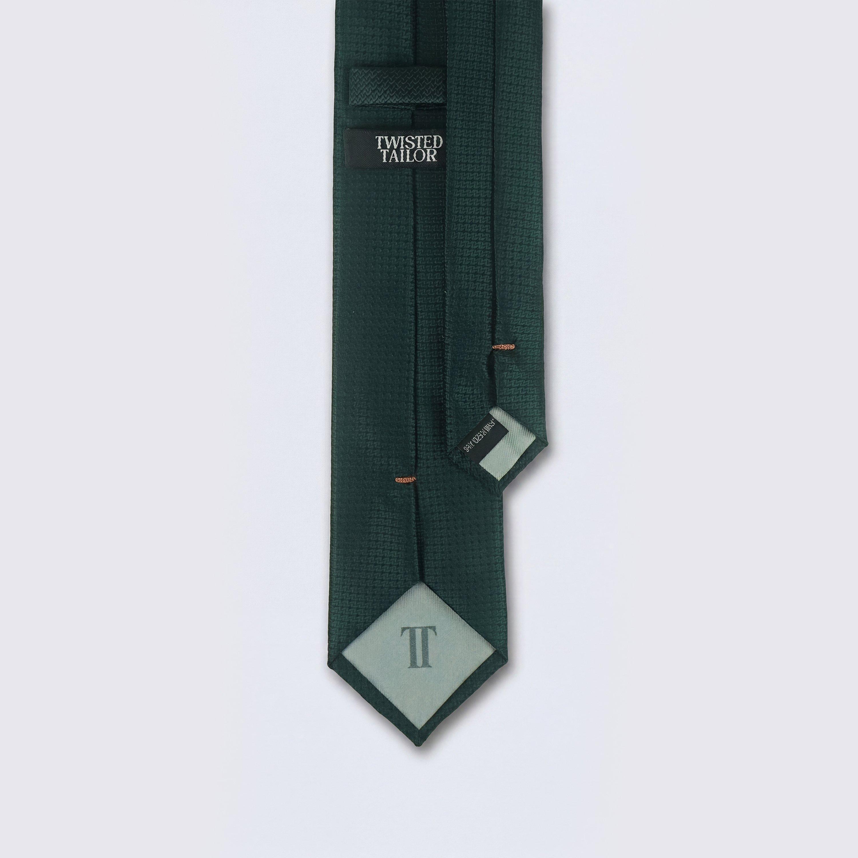 Bottle Green - Twisted Tailor - Miles Texture Tie - 2