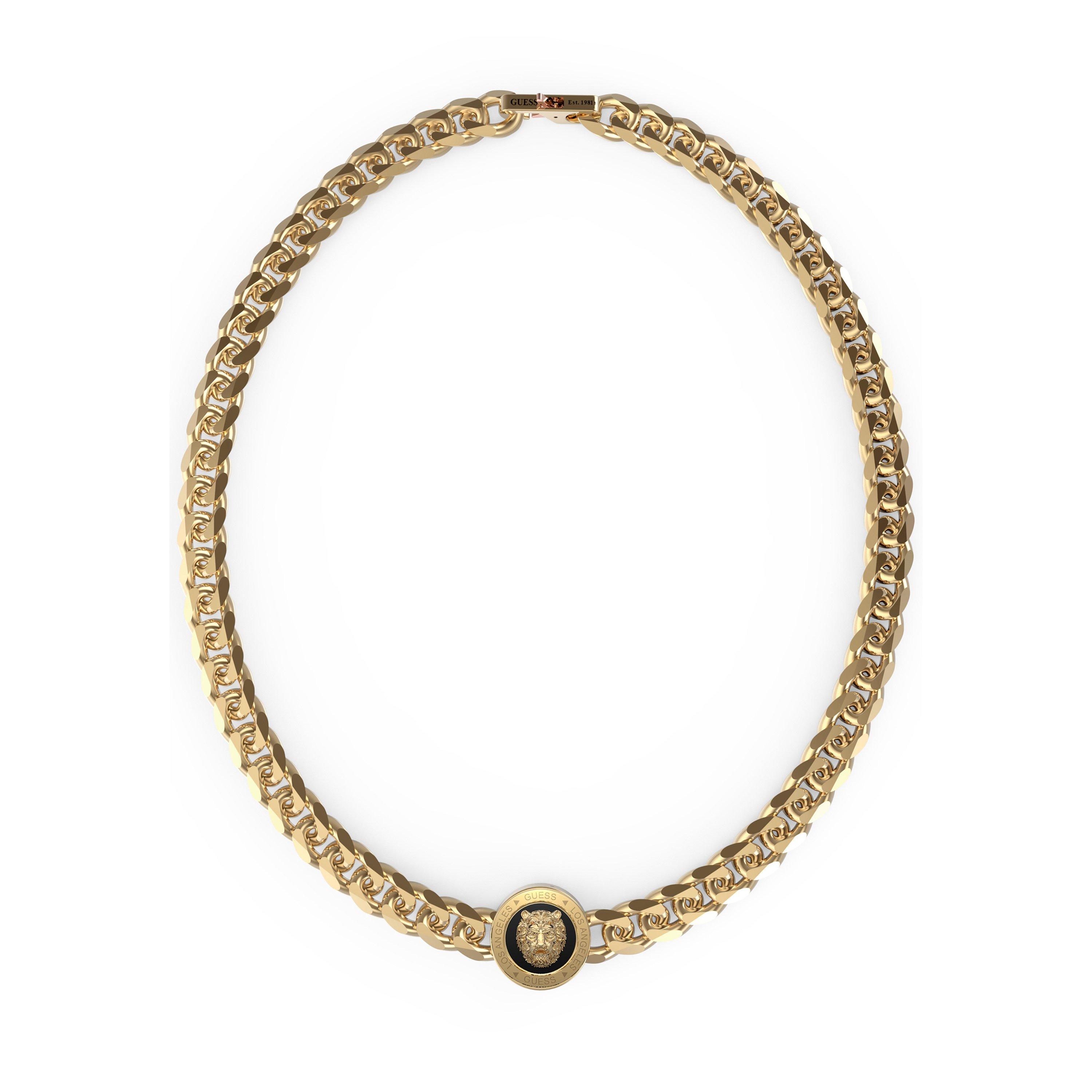 Guess Men's 21'' Lion Coin Chain Necklace - Metallics