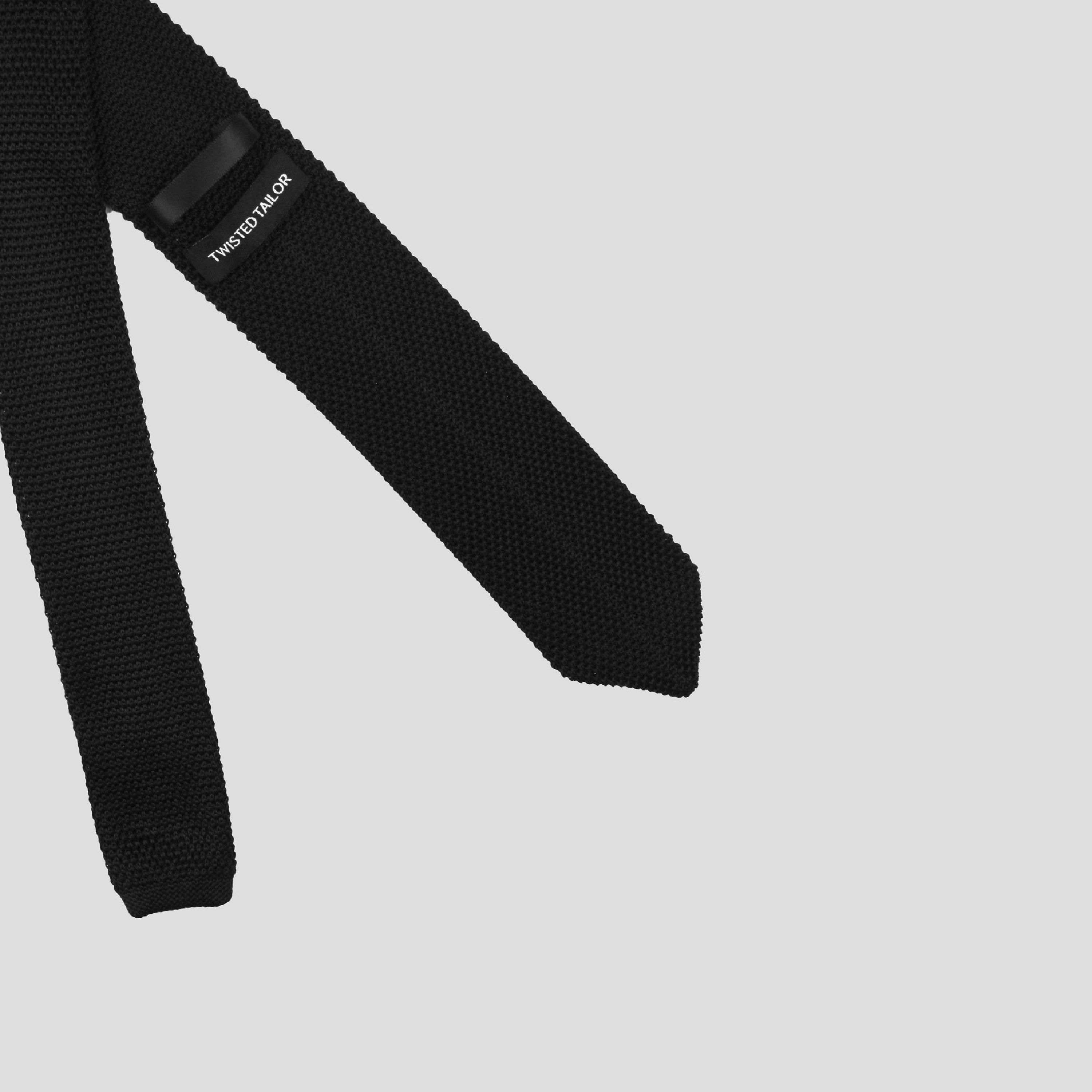Black - Twisted Tailor - Jagger Knitted Tie Mens - 3