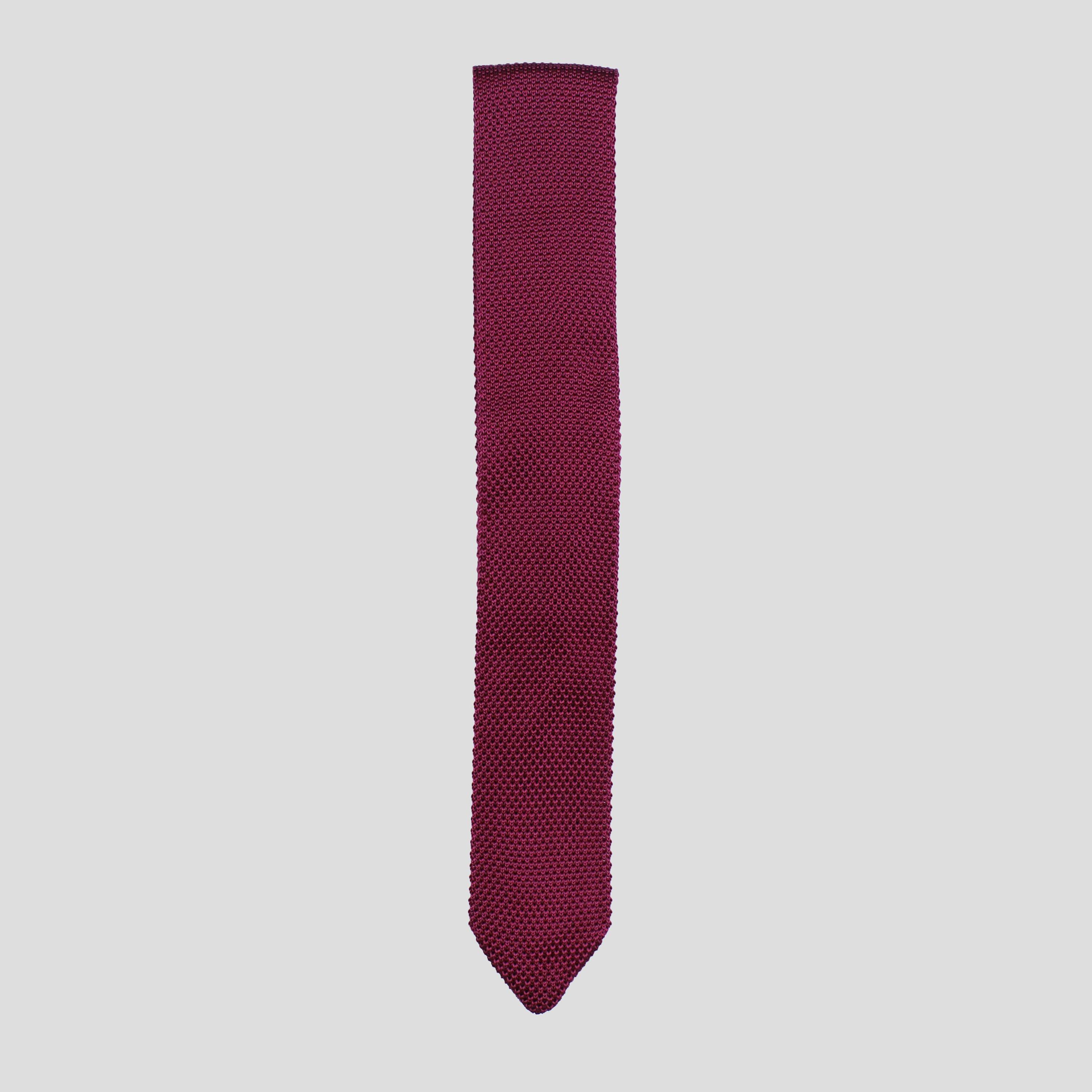Twisted Tailor Men's Jagger Knitted Tie - Burgandy