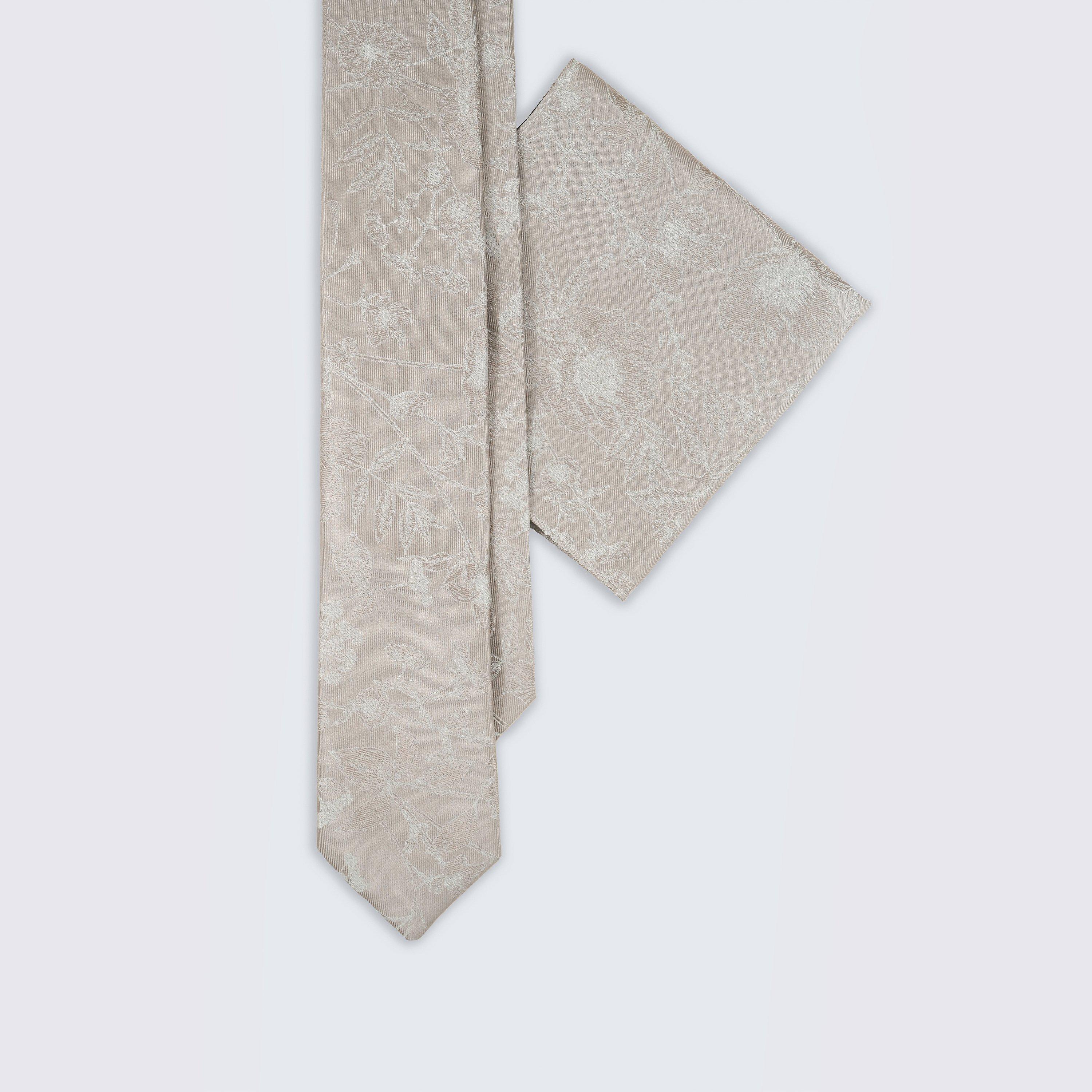 Twisted Tailor Men's Jasper Floral Tie And Hank - Champagne