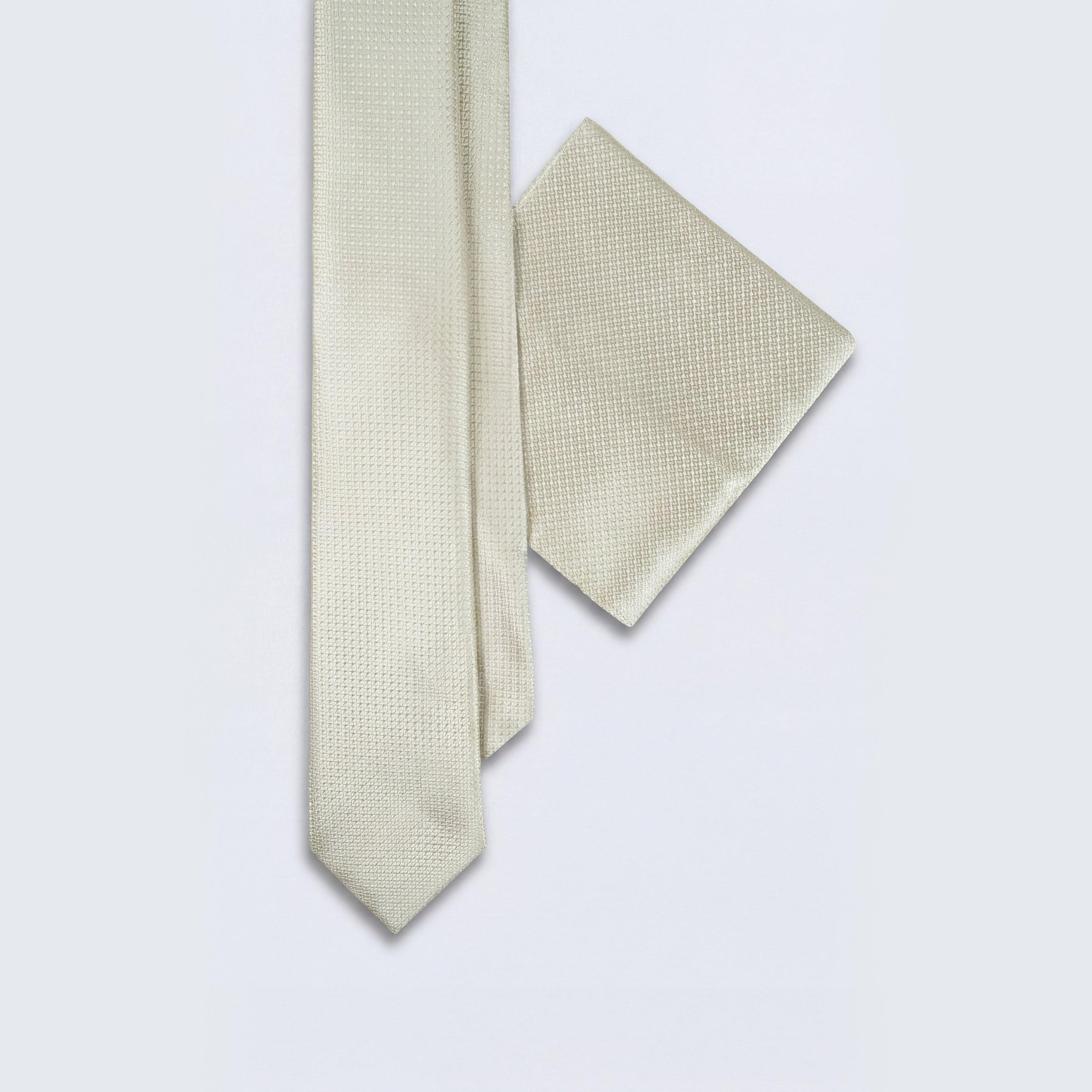 Twisted Tailor Men's Miles Texture Tie - Ecru