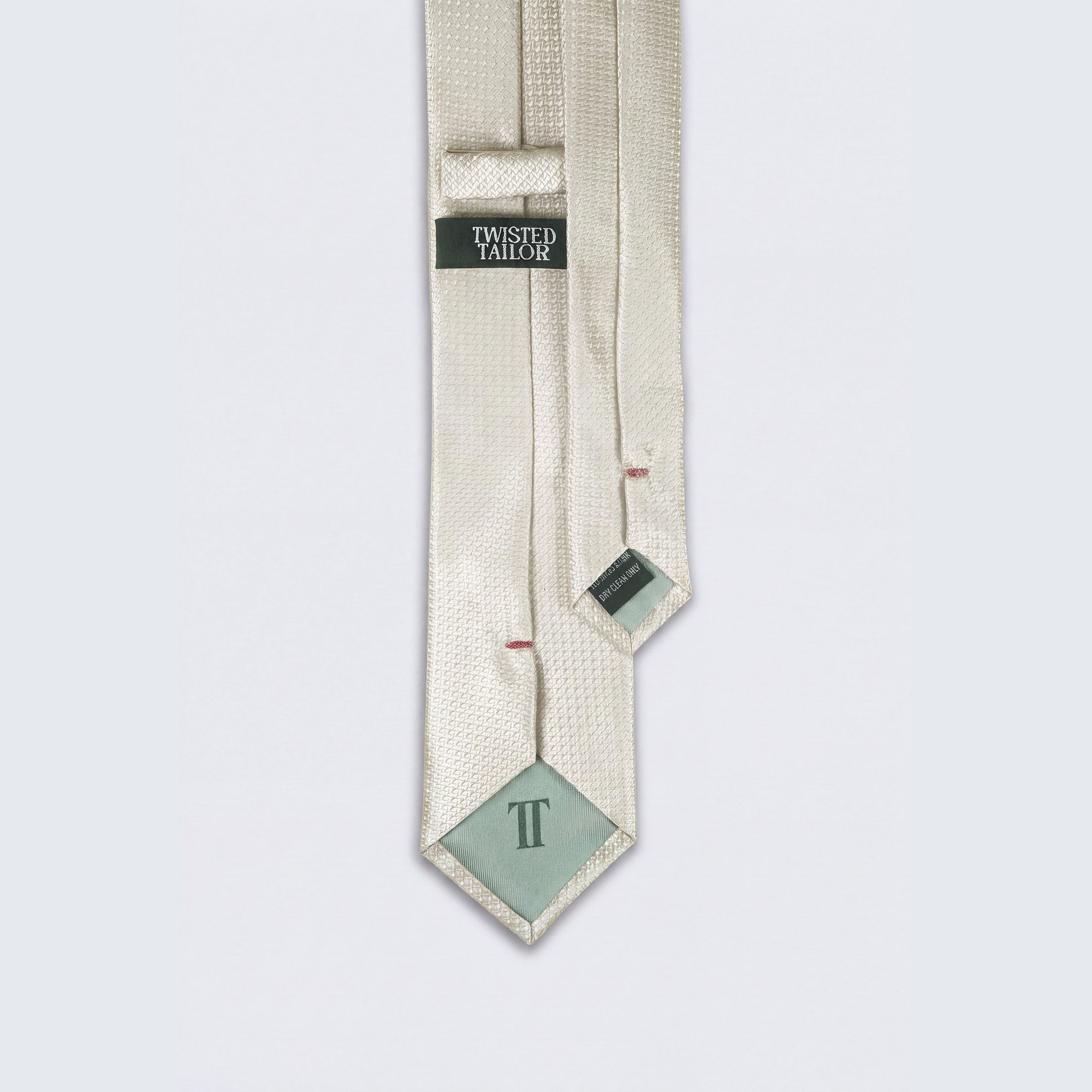Ecru - Twisted Tailor - Miles Texture Tie - 2