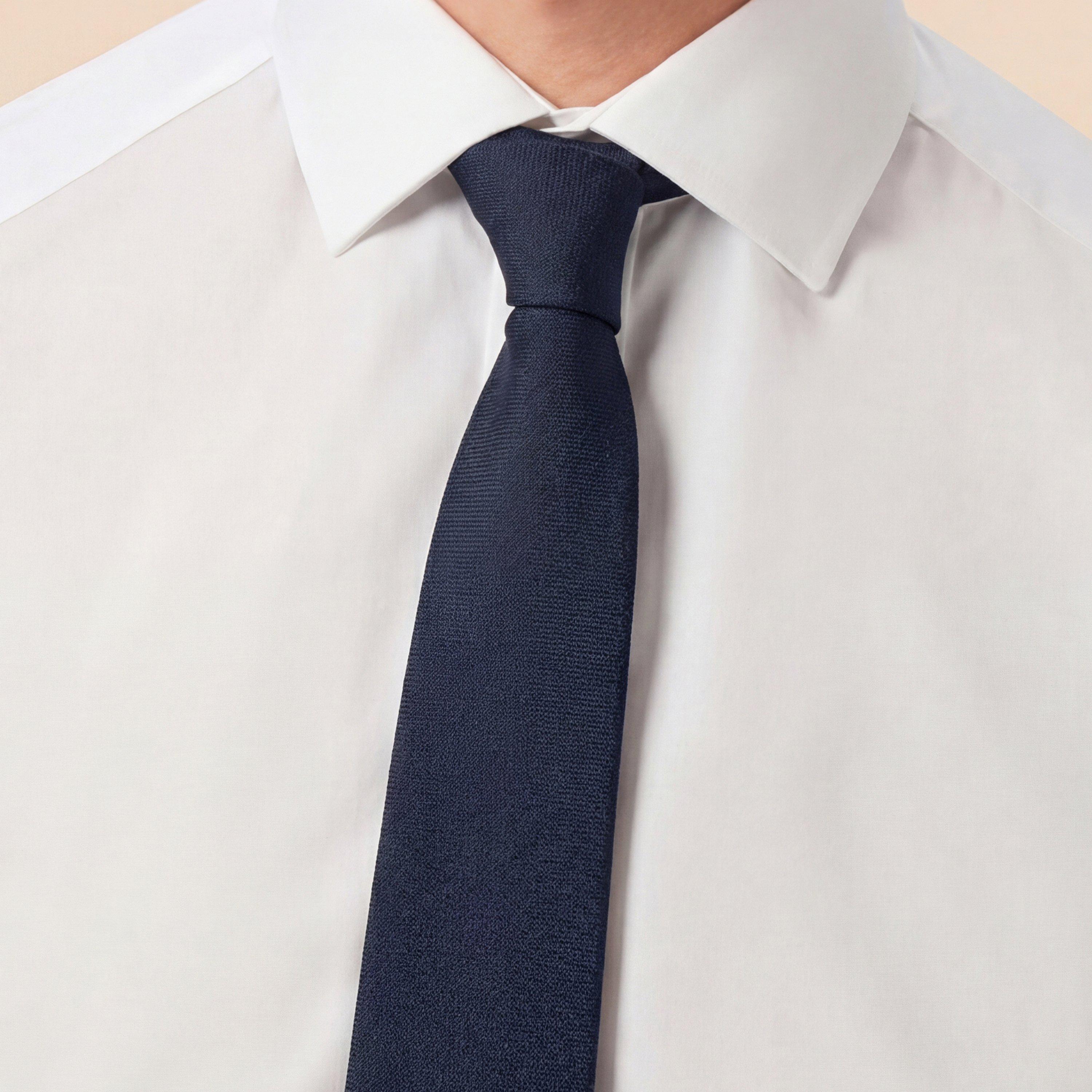 Navy - Without Prejudice - Mens Allegra Silk Texture Tie - 3