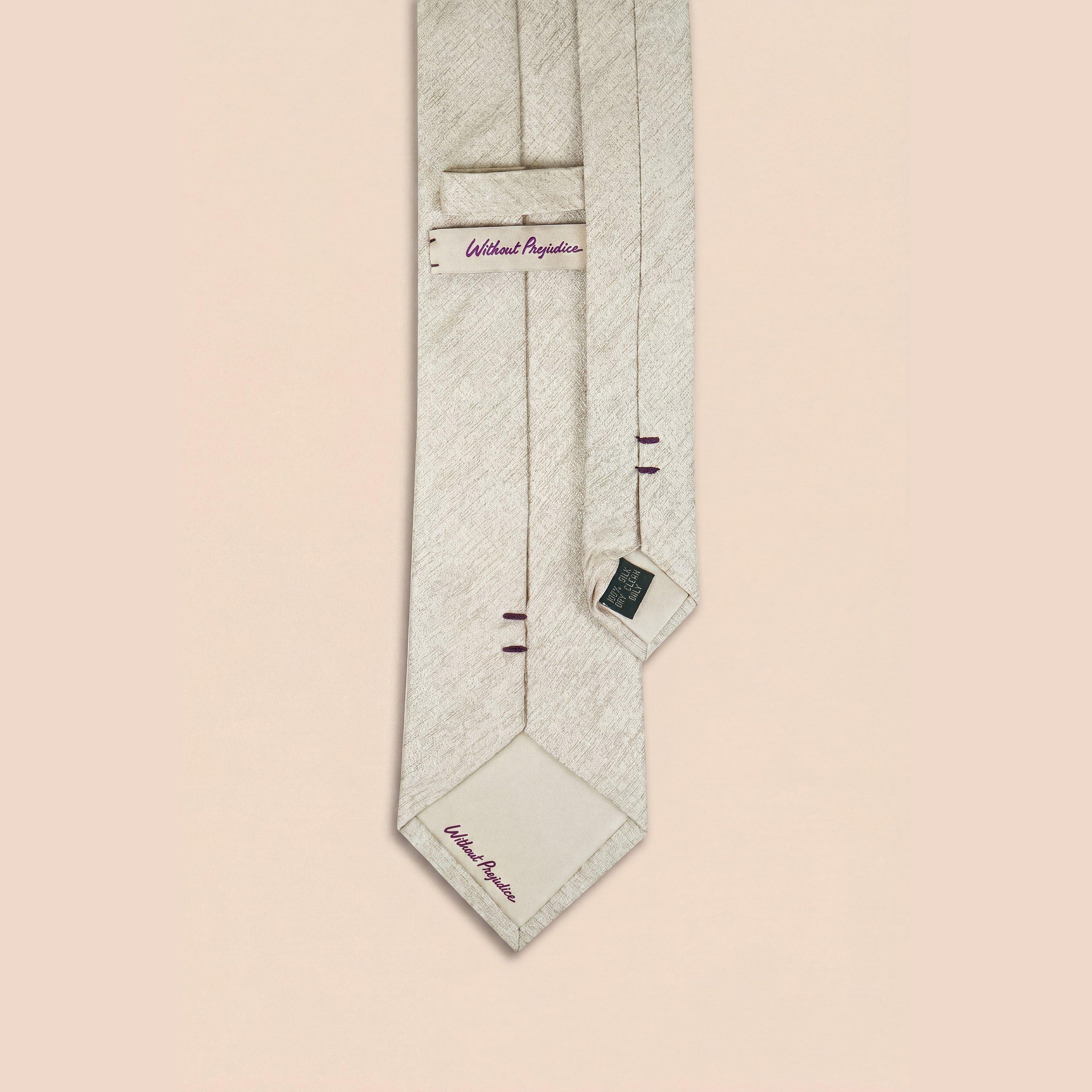 Champagne - Without Prejudice - Mens Allegra Silk Texture Tie - 2