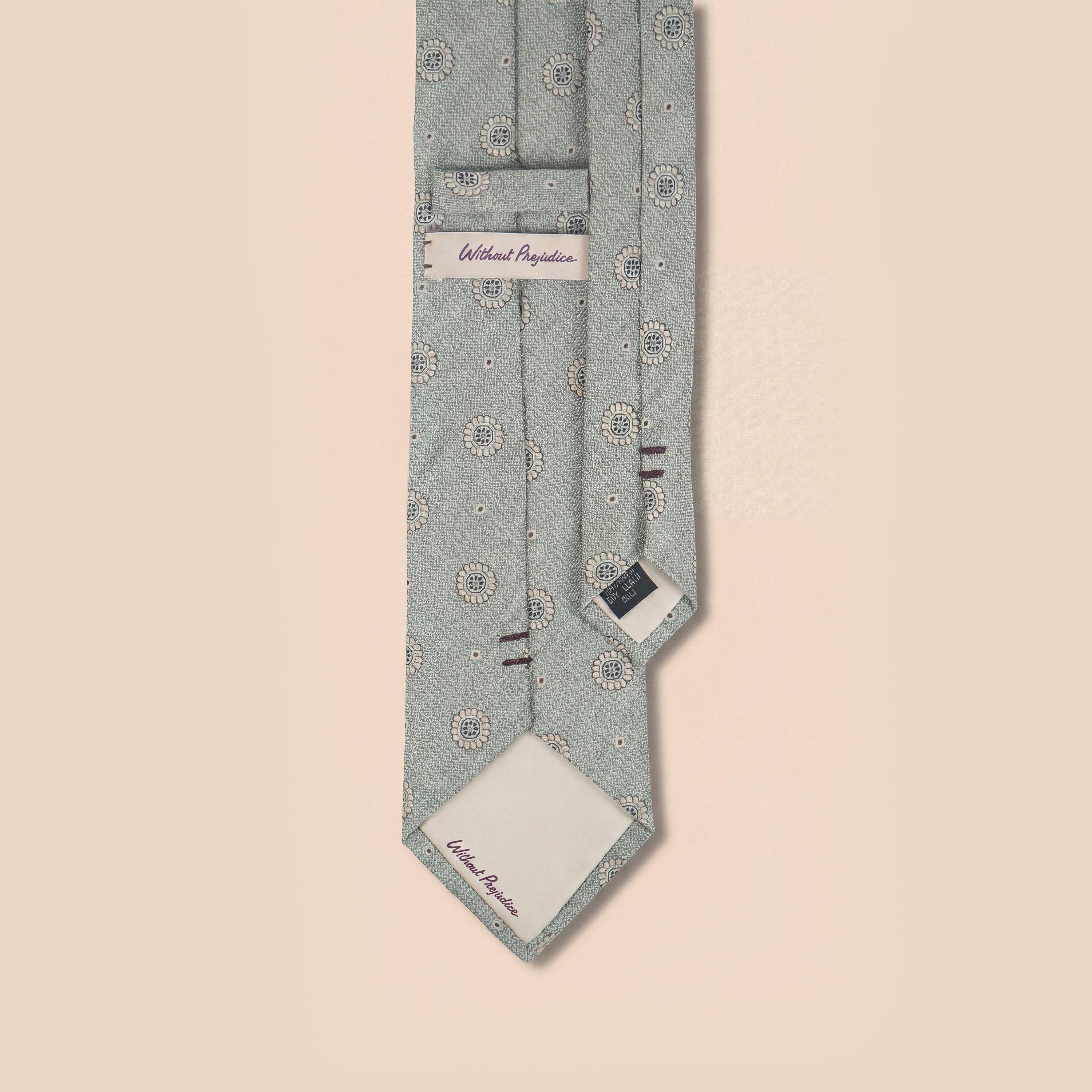 Sage - Without Prejudice - Mens Luna Silk Macclesfield Neat Tie - 1