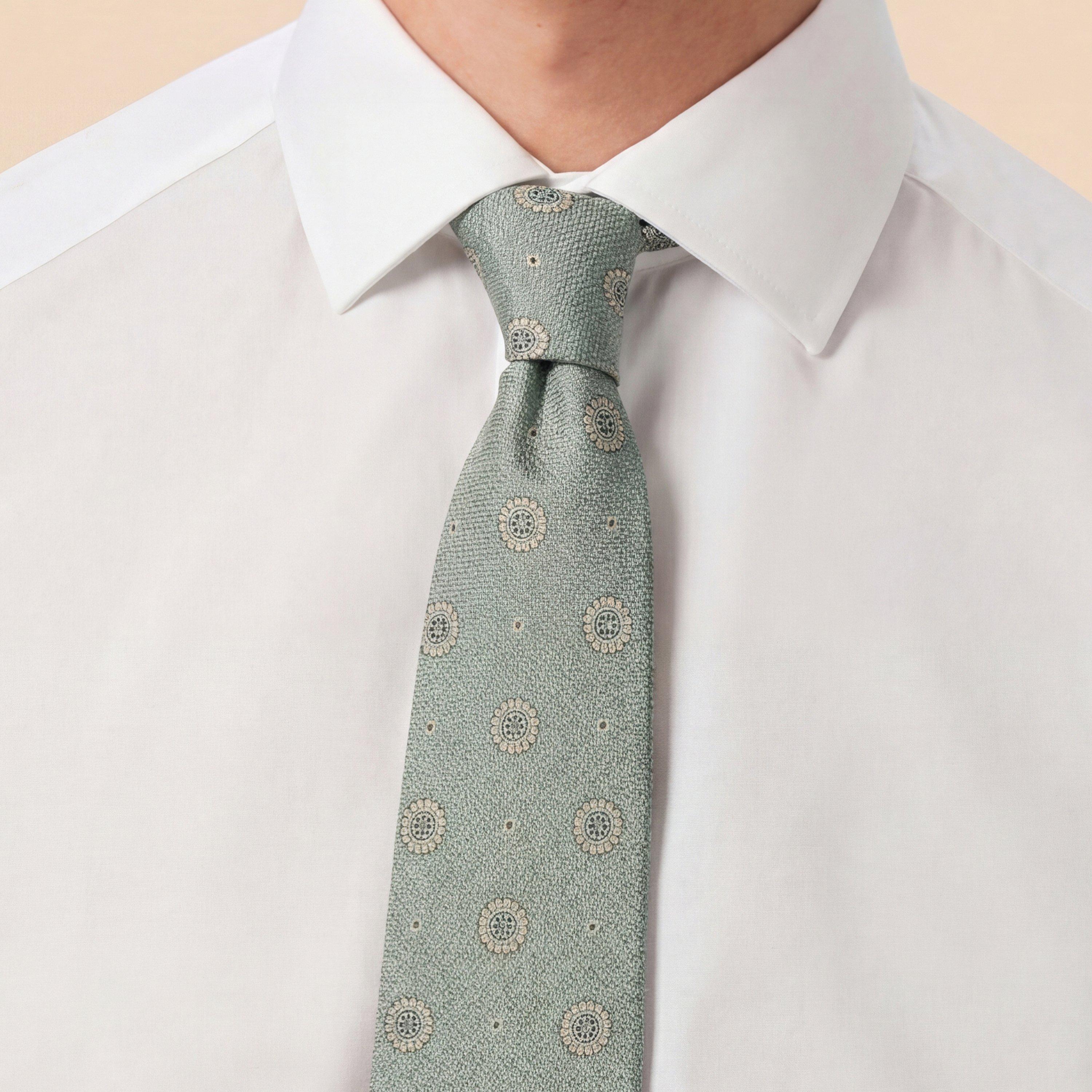 Sage - Without Prejudice - Mens Luna Silk Macclesfield Neat Tie - 2