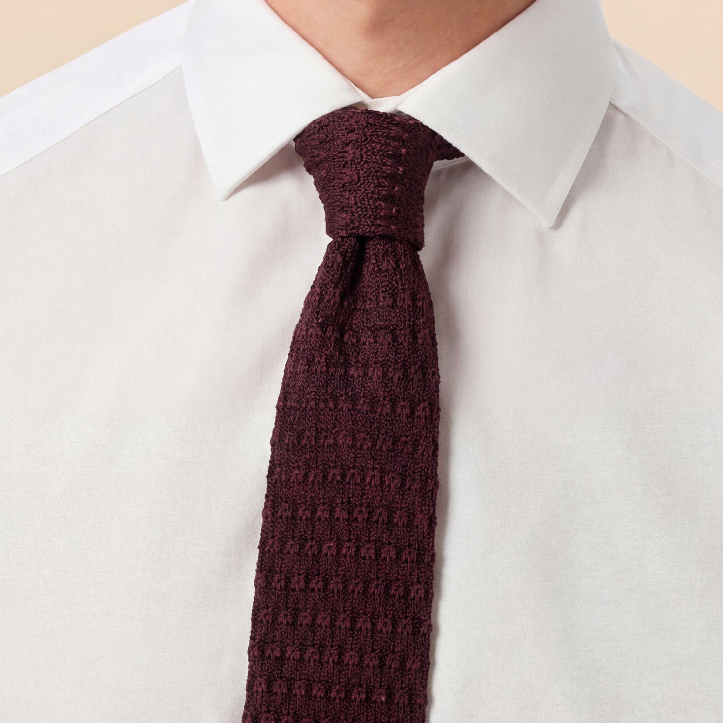 Burgandy - Without Prejudice - Sienna Silk Knit Tie - 3