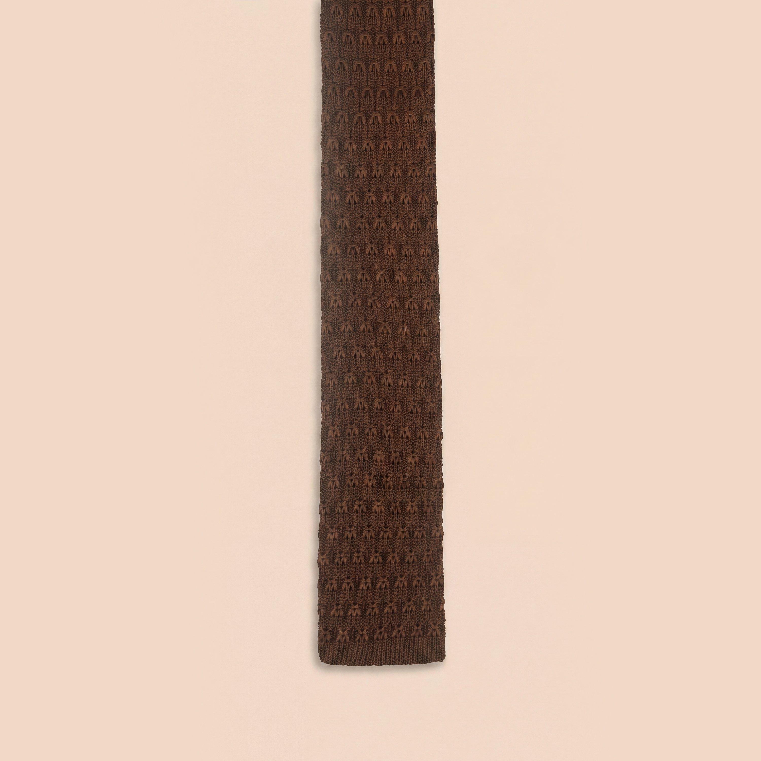 Without Prejudice Men's Sienna Silk Knit Tie - Rust