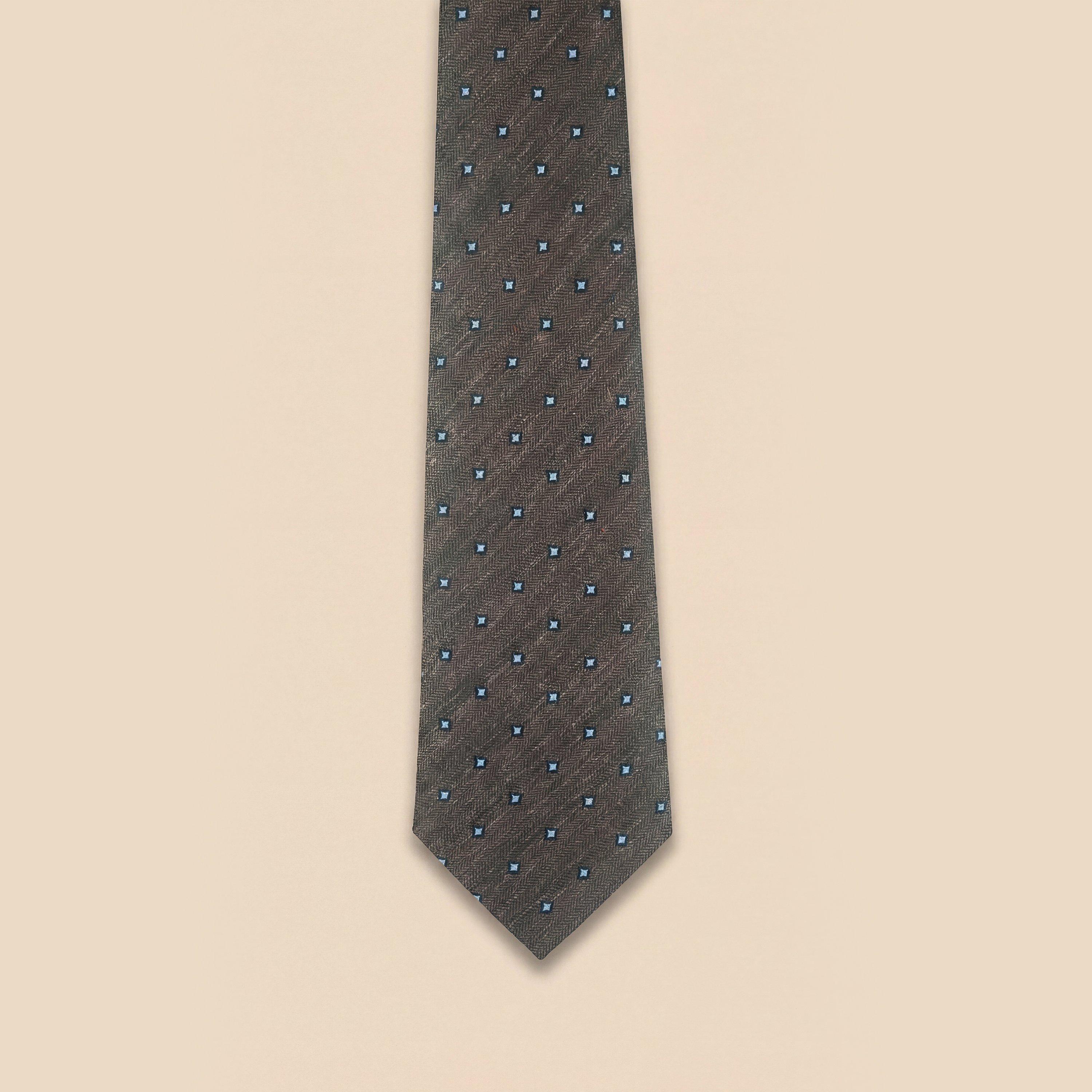 Brown - Without Prejudice - Men's Bella Silt Daisy Tie - 1