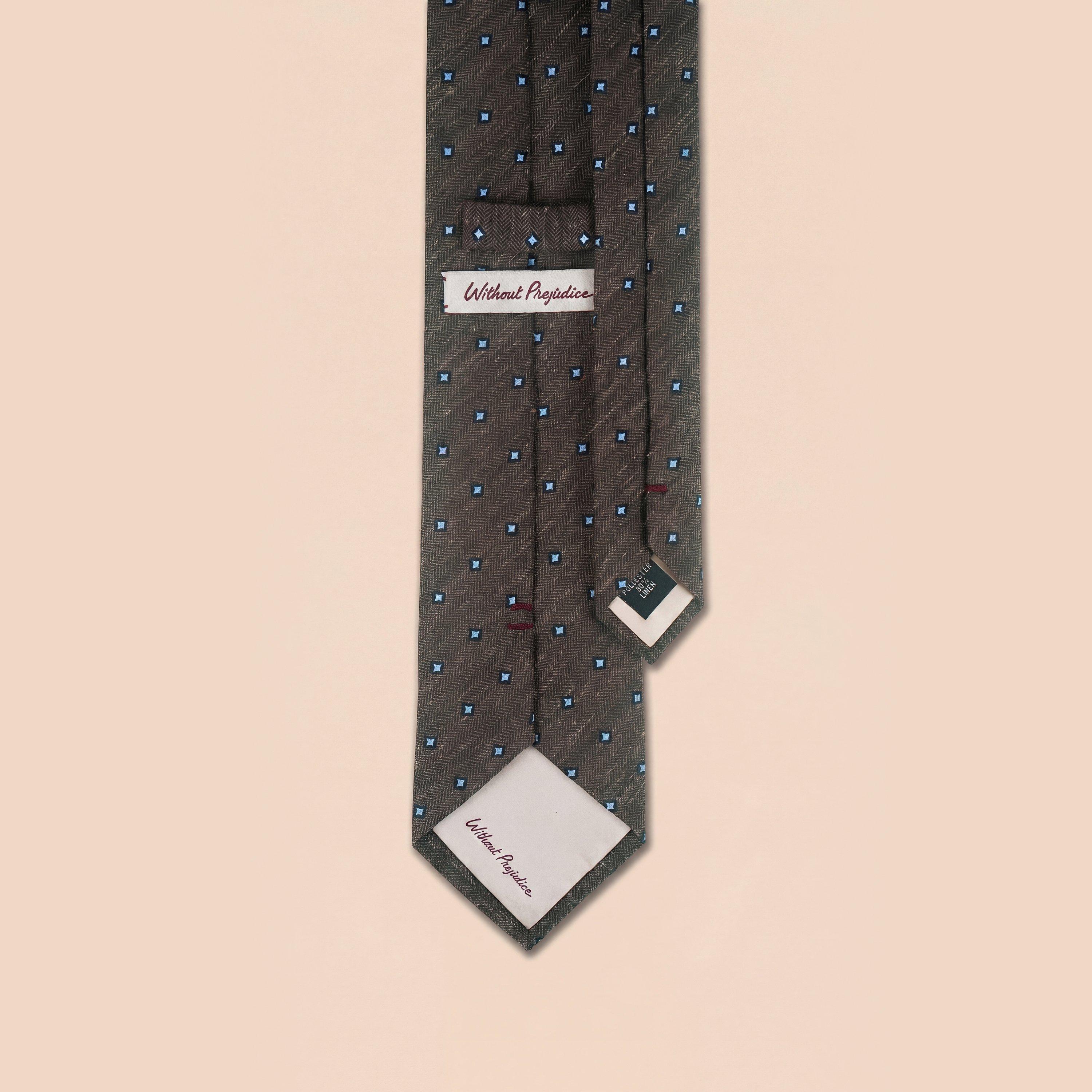 Brown - Without Prejudice - Men's Bella Silt Daisy Tie - 2