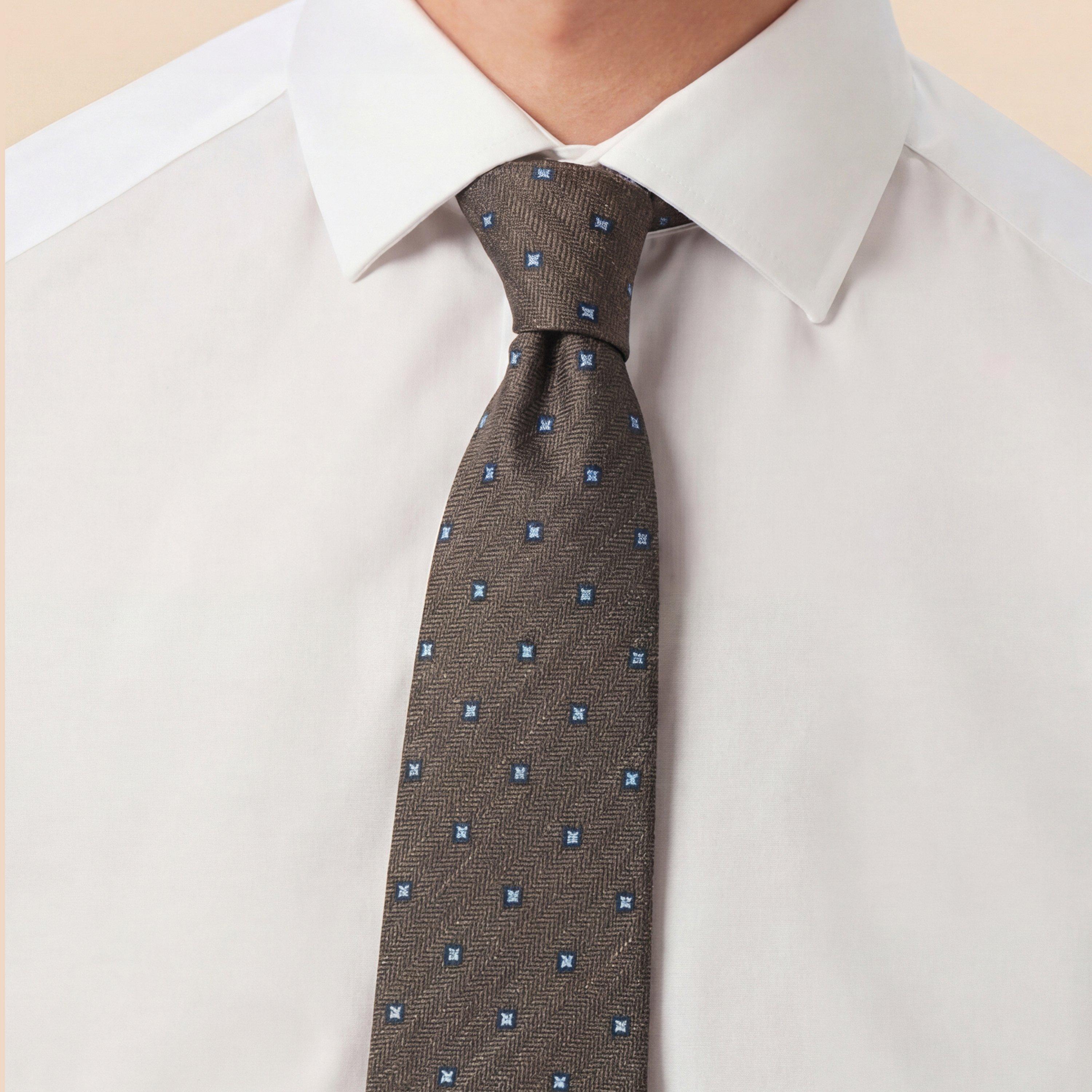 Brown - Without Prejudice - Men's Bella Silt Daisy Tie - 3