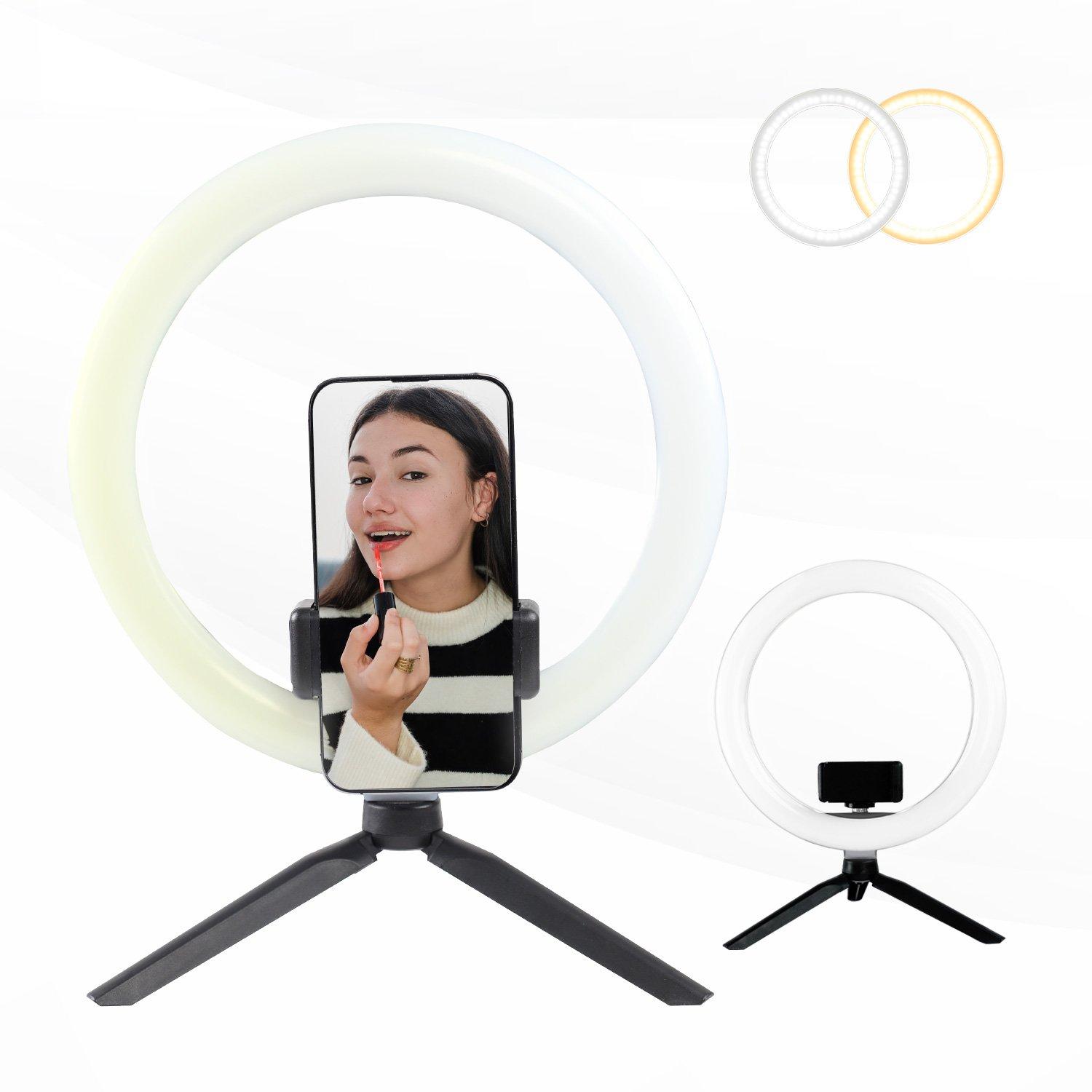 Black - Pixibright - White Ring Light Selfie Sticks - 2