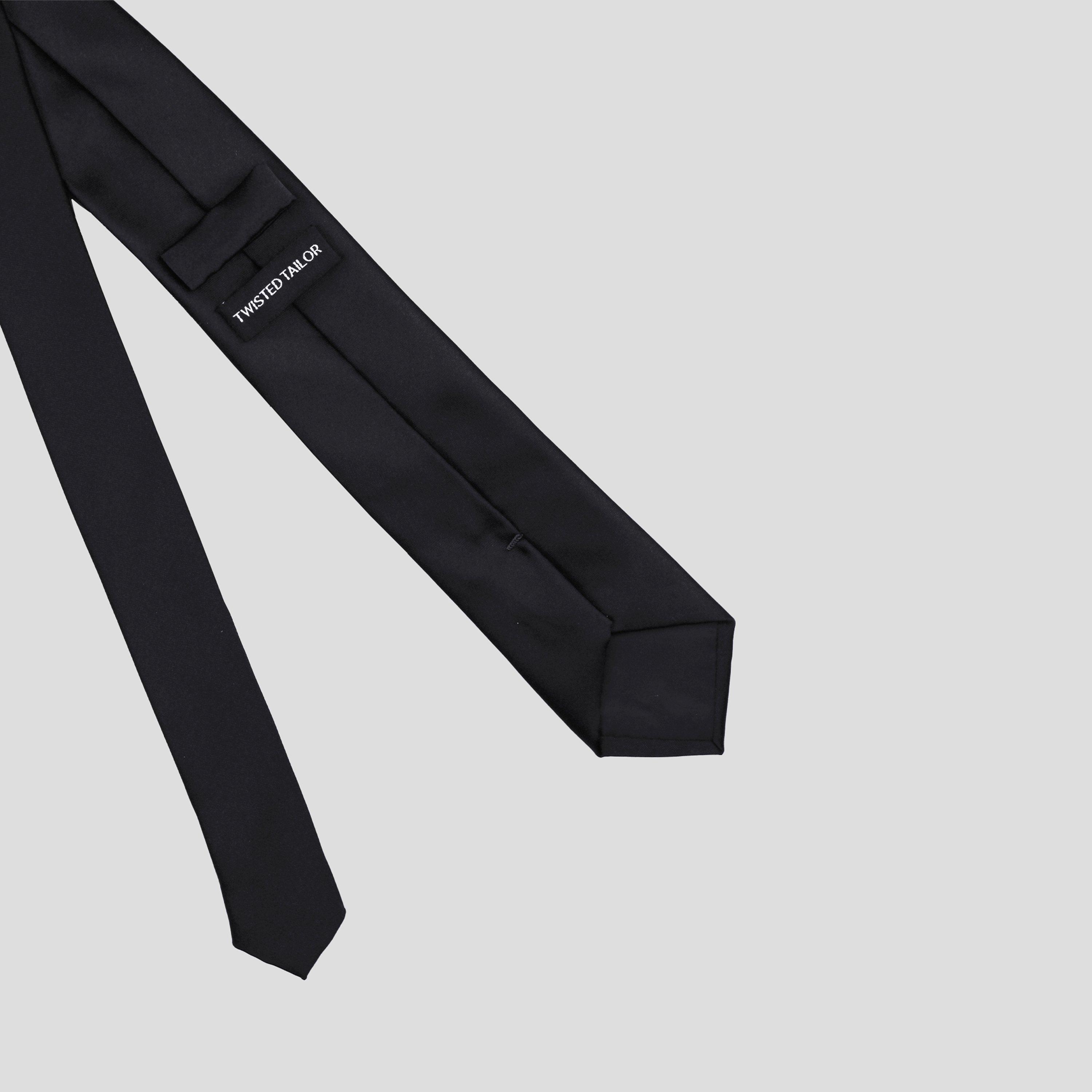 Black - Twisted Tailor - Ellroy Plain Tie - 3