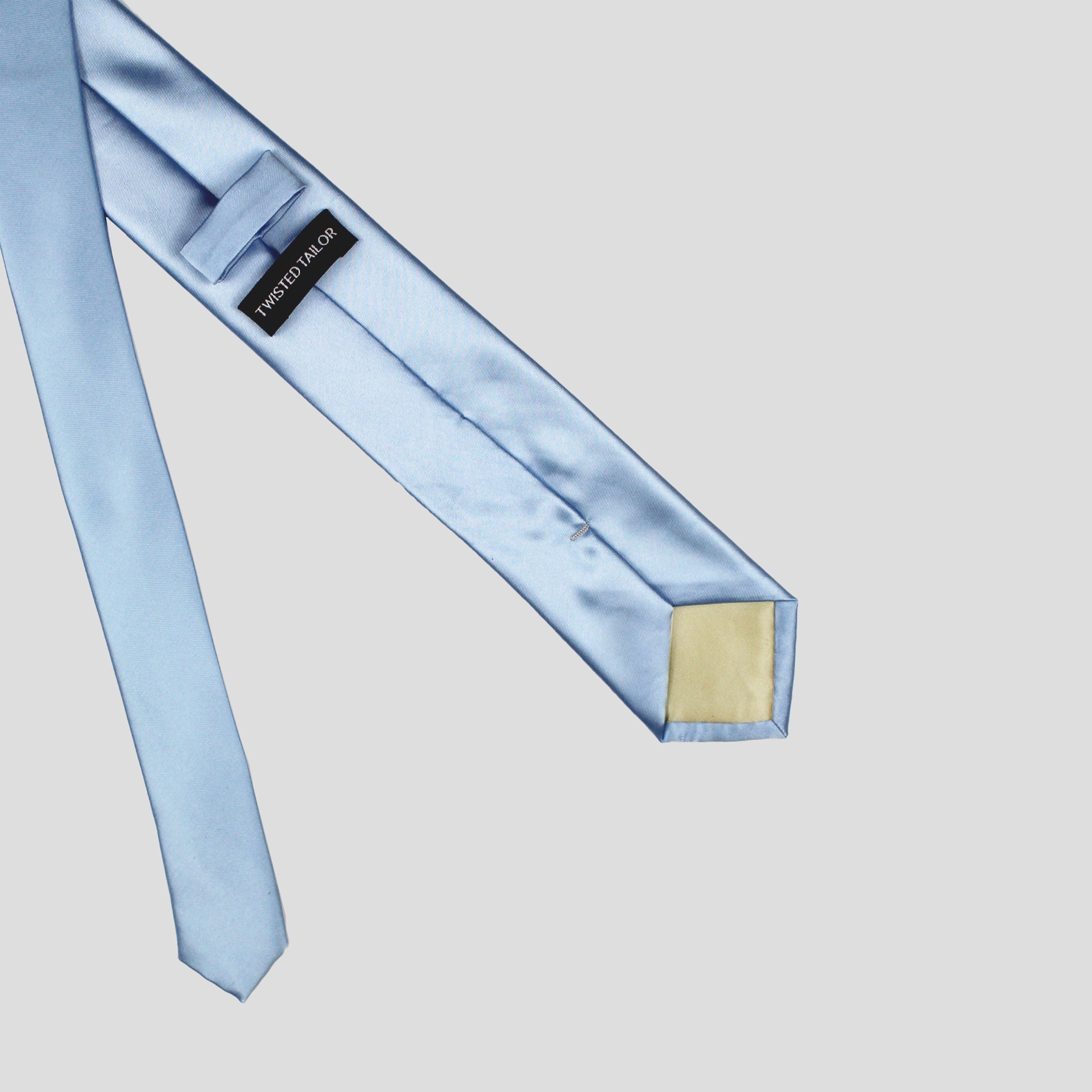 Pale Blue - Twisted Tailor - Ellroy Plain Tie - 3