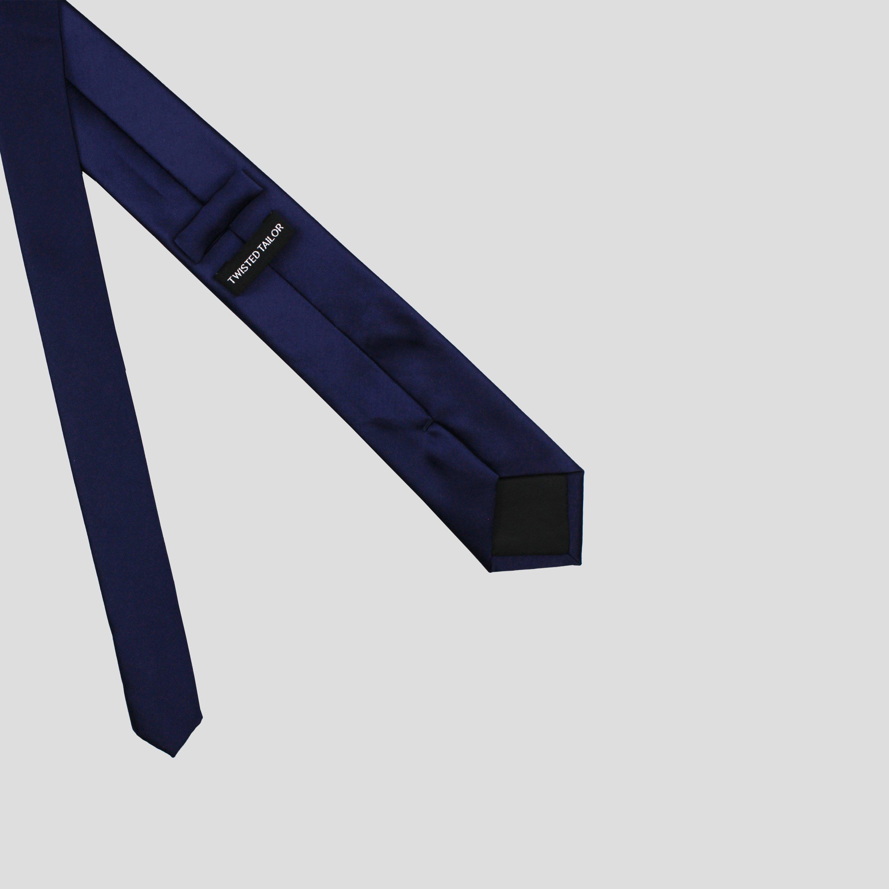 Navy - Twisted Tailor - Ellroy Plain Tie - 3