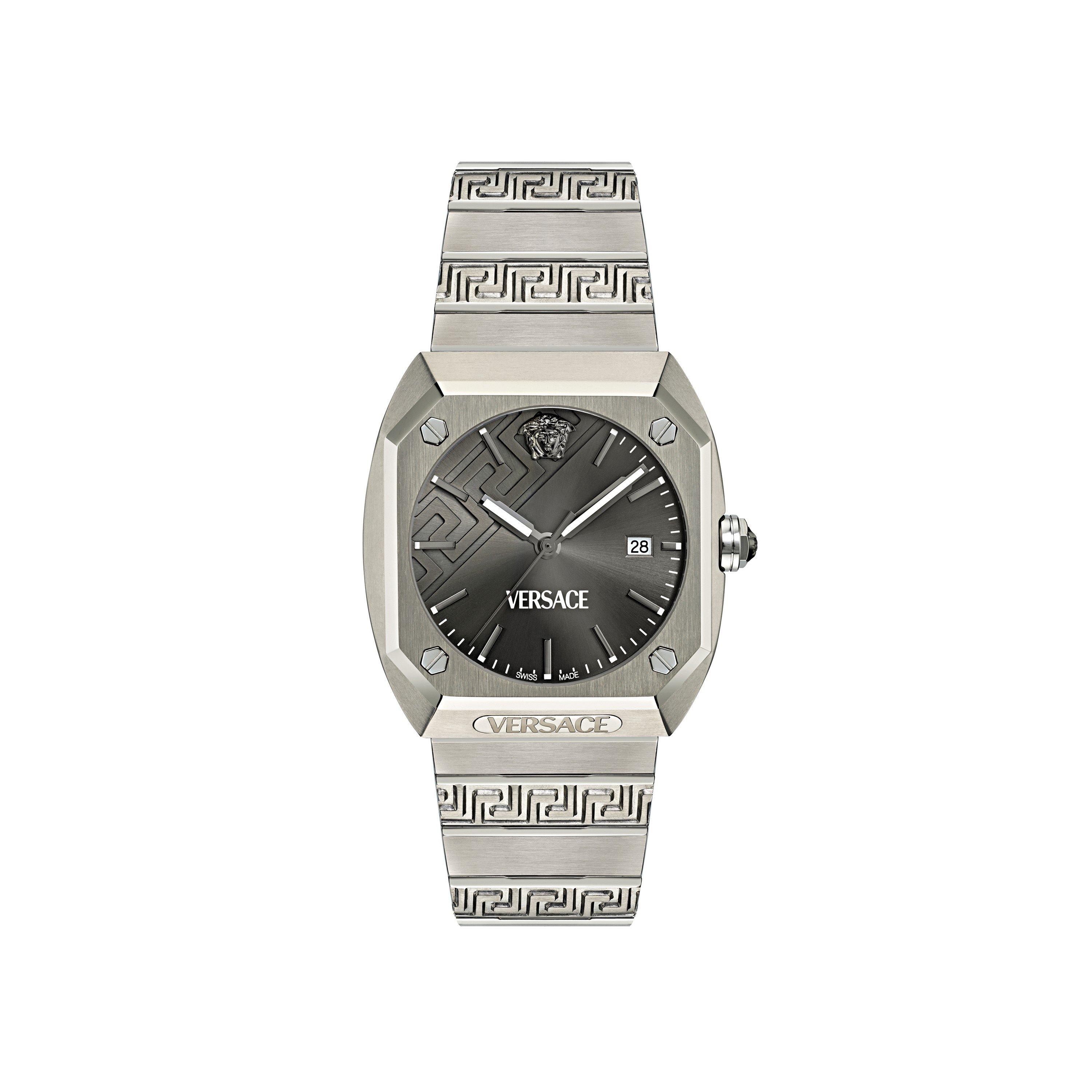 Versace Men's Antare Quartz Analogue Watch - Grey/Titanium - Size 44mm