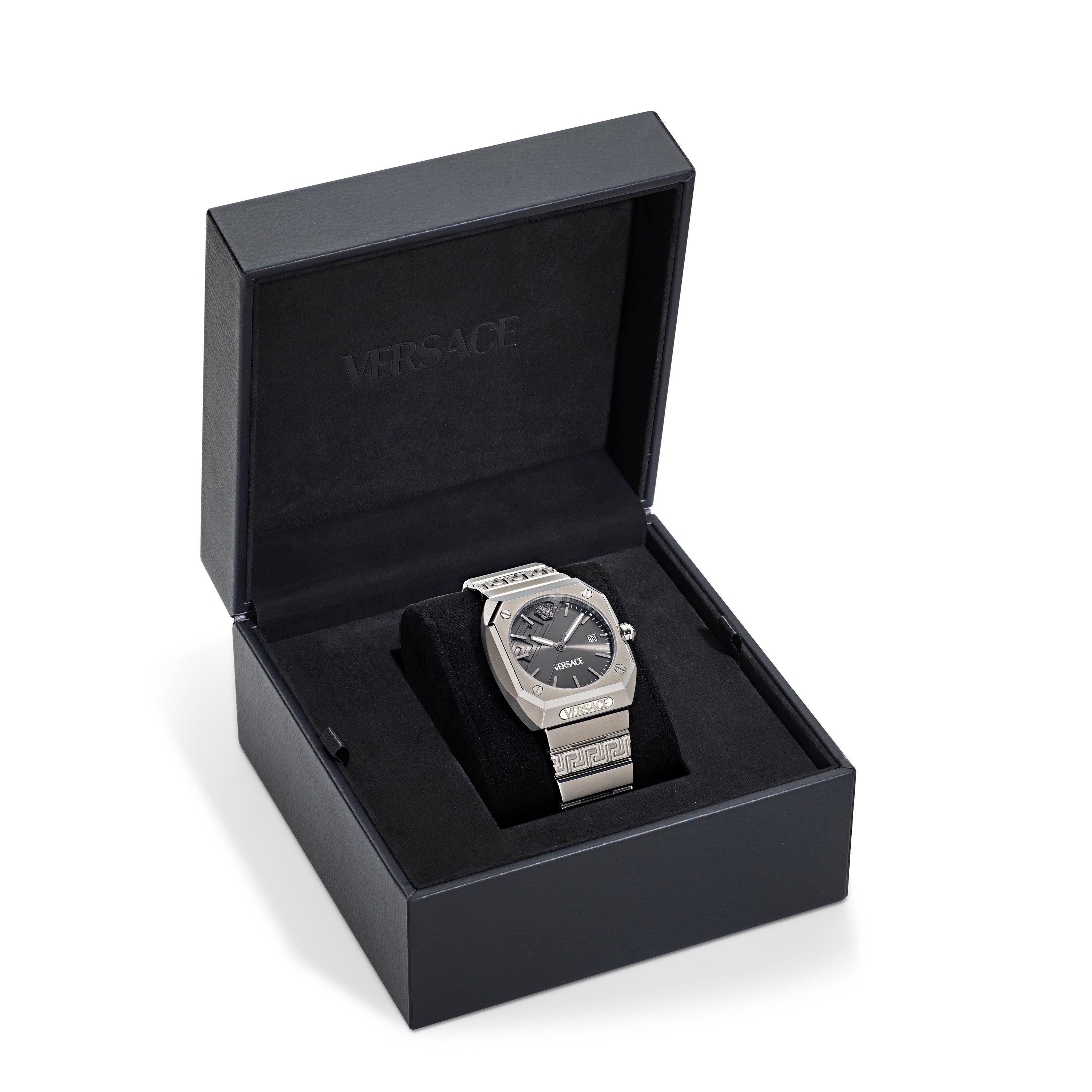 Grey/Titanium - Versace - Men's Antare Quartz Analogue Watch - 4
