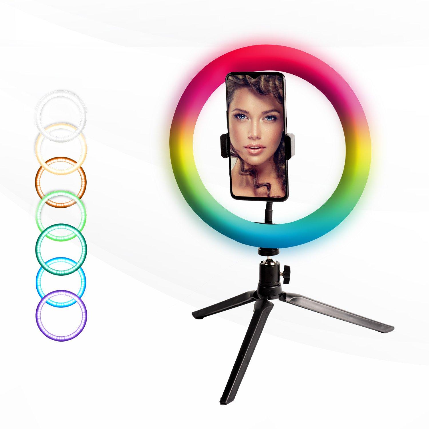 Black - Pixibright - RGB Ring Light Selfie Sticks - 4
