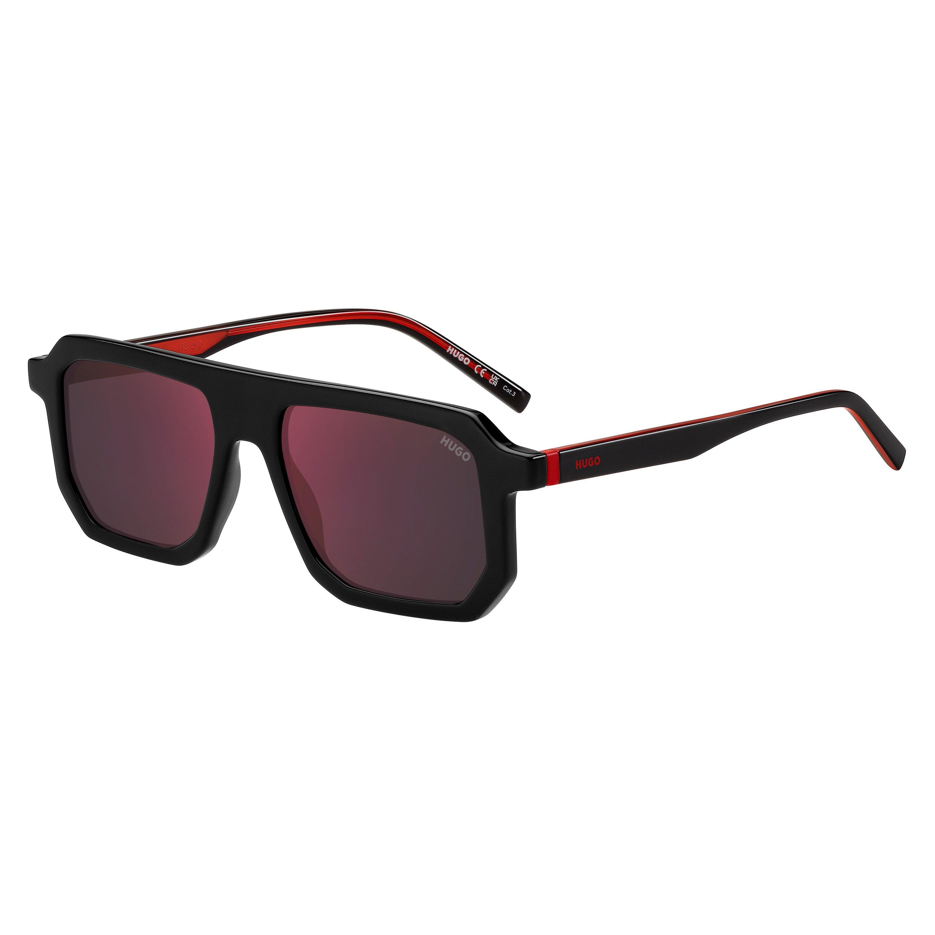 Hugo Men's Round Sunglasses - Black - 53 cm