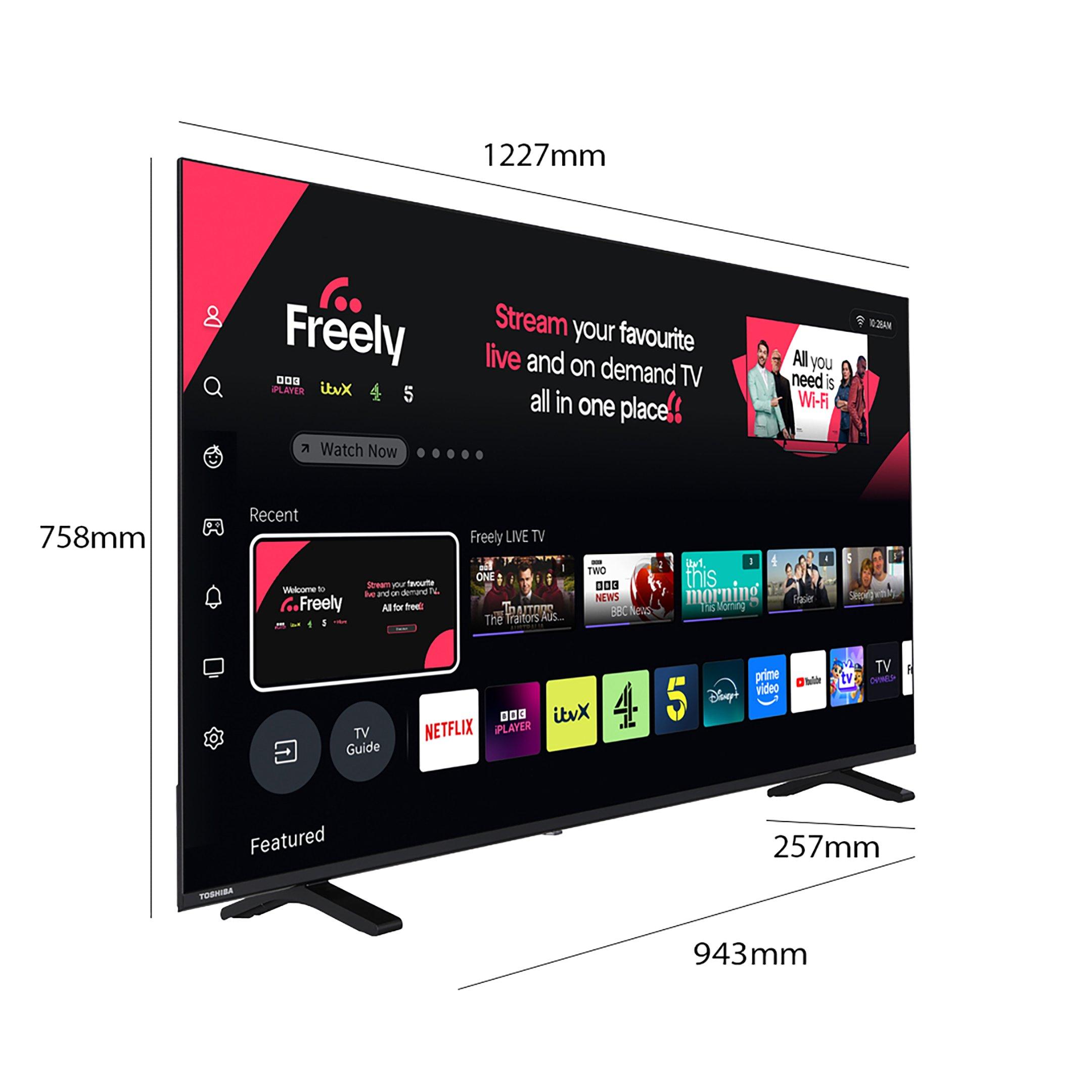Black - Toshiba - Toshiba 55UV1563DB 55 inch 4k Ultra HD Freely TV - 4