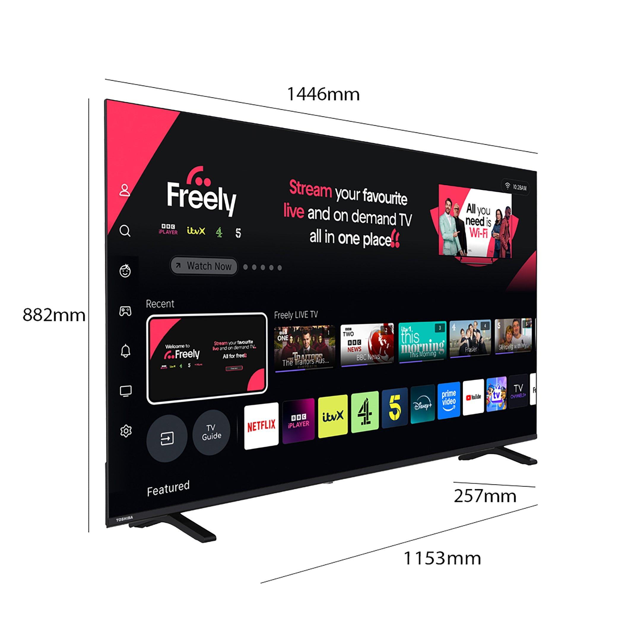 Black - Toshiba - Toshiba 65UV1563DB 65 inch 4k Ultra HD Freely TV - 4