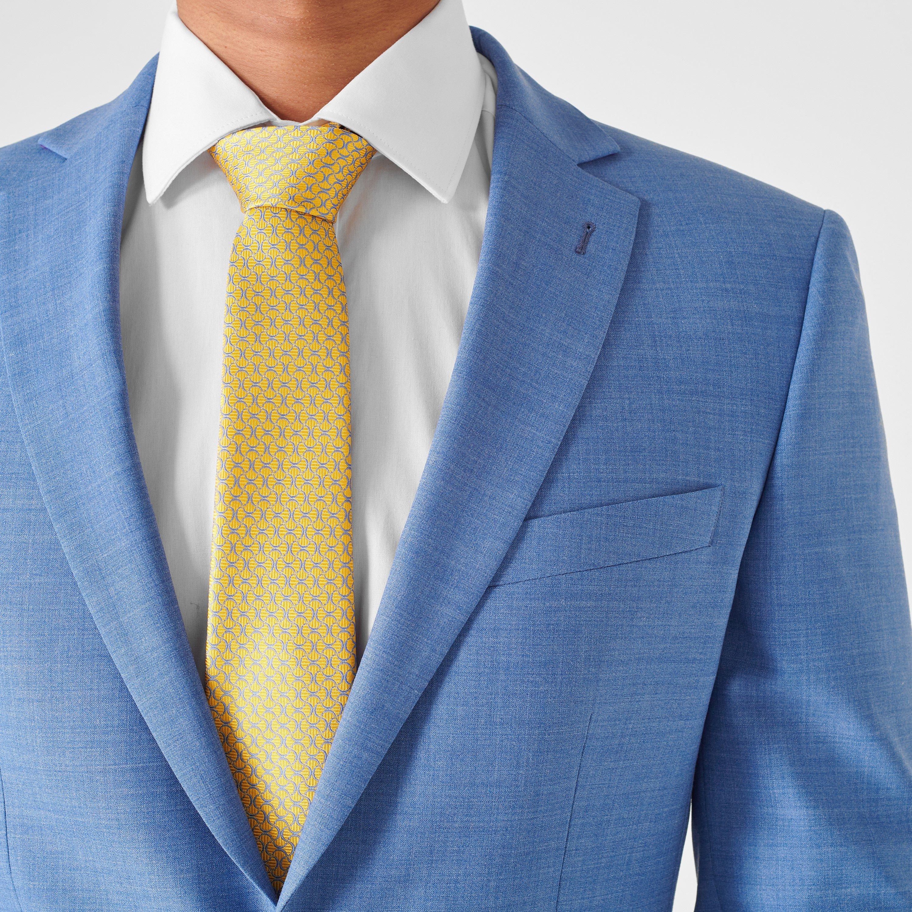 Yellow - Haines and Bonner - Silk Geo Tie - 2