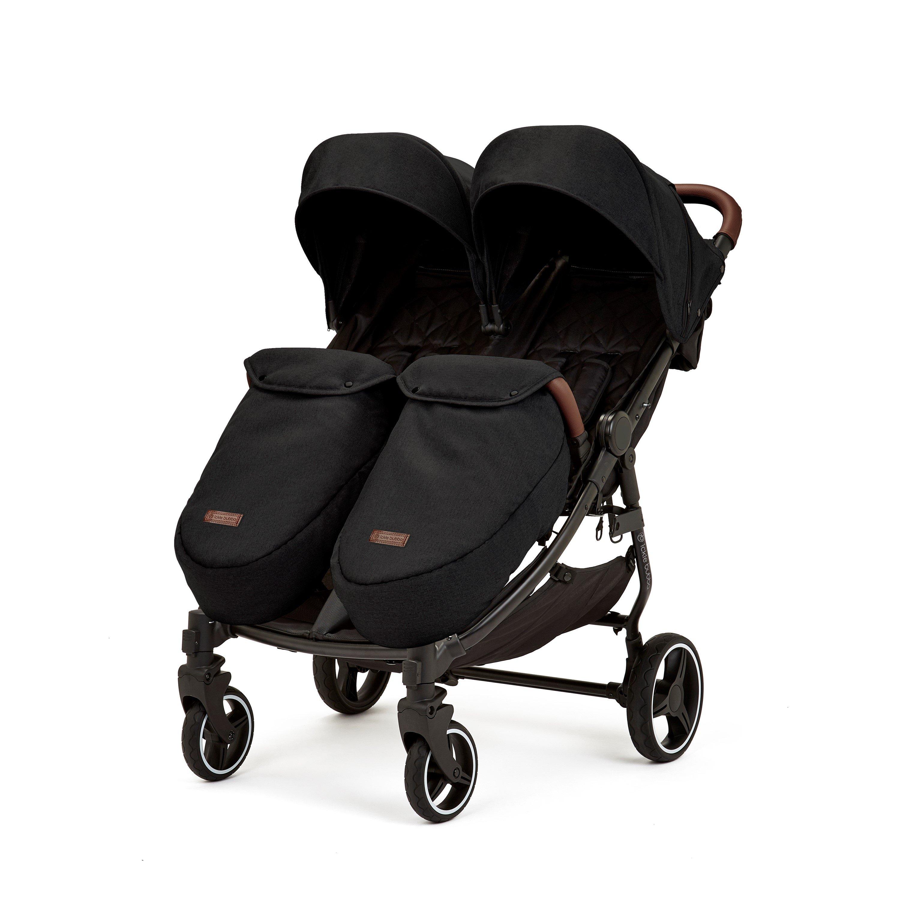 Black/Tan - Ickle Bubba - Venus Double Stroller - Max - 1
