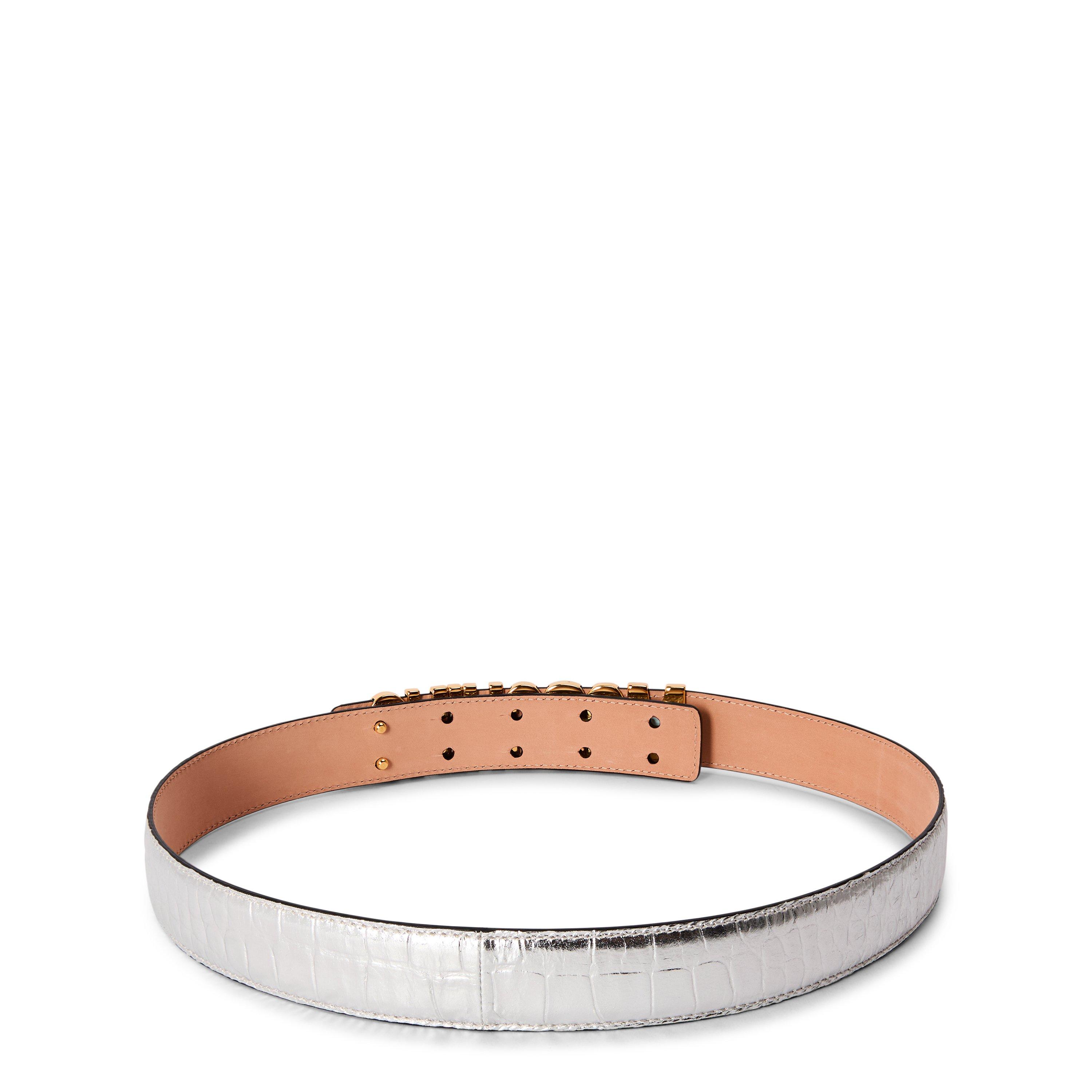Silver - Moschino - Moschino Leather Belt - 2