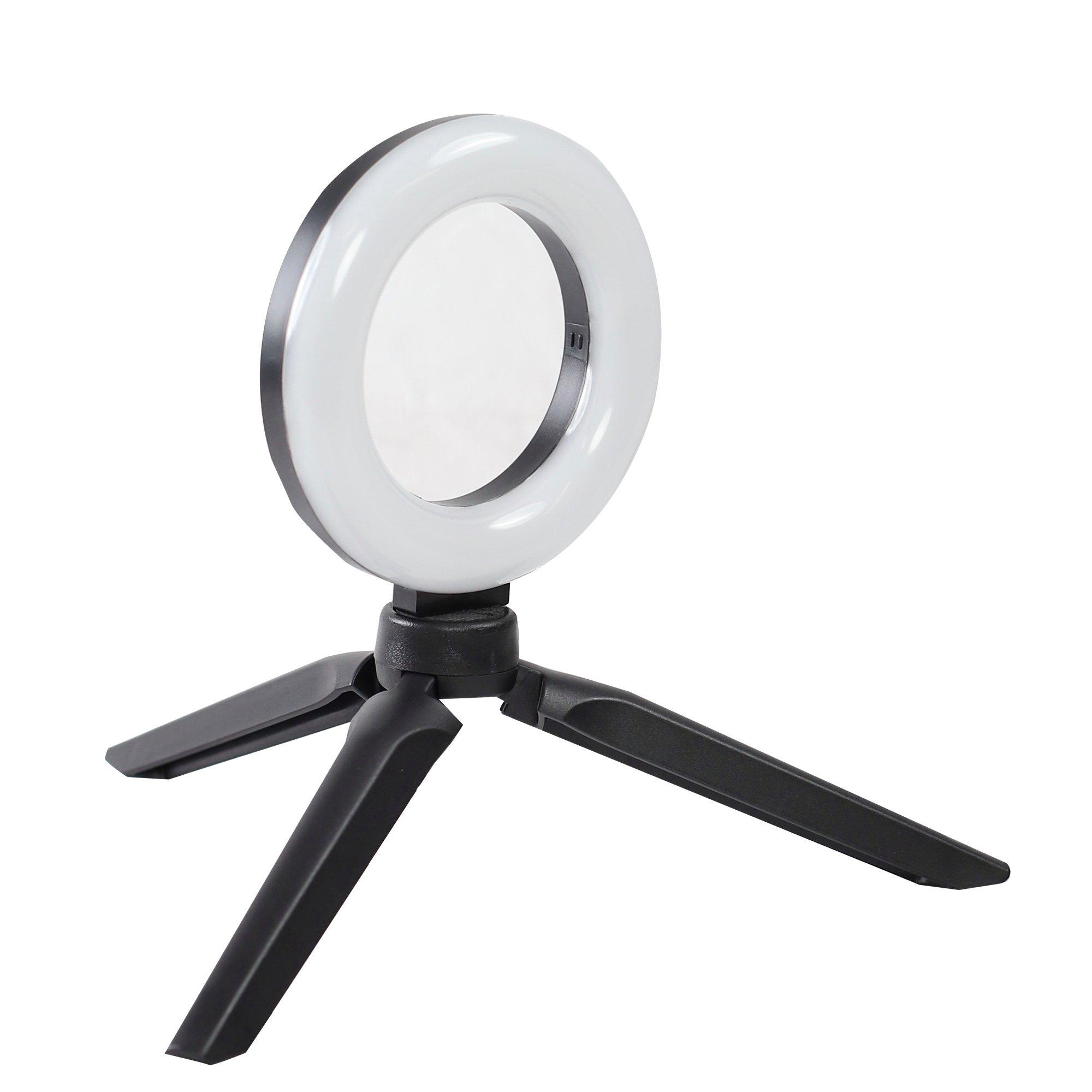 Black - Pixibright - White Ring Light Selfie Stick - 2