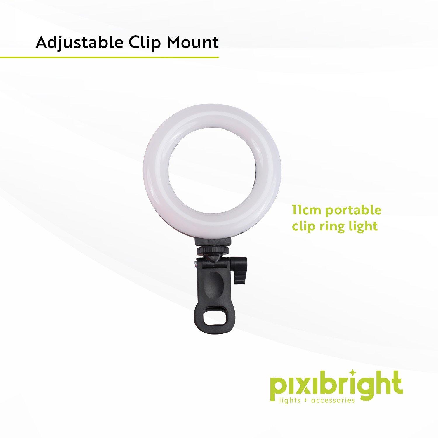 Black - Pixibright - White Ring Light Selfie Stick - 3
