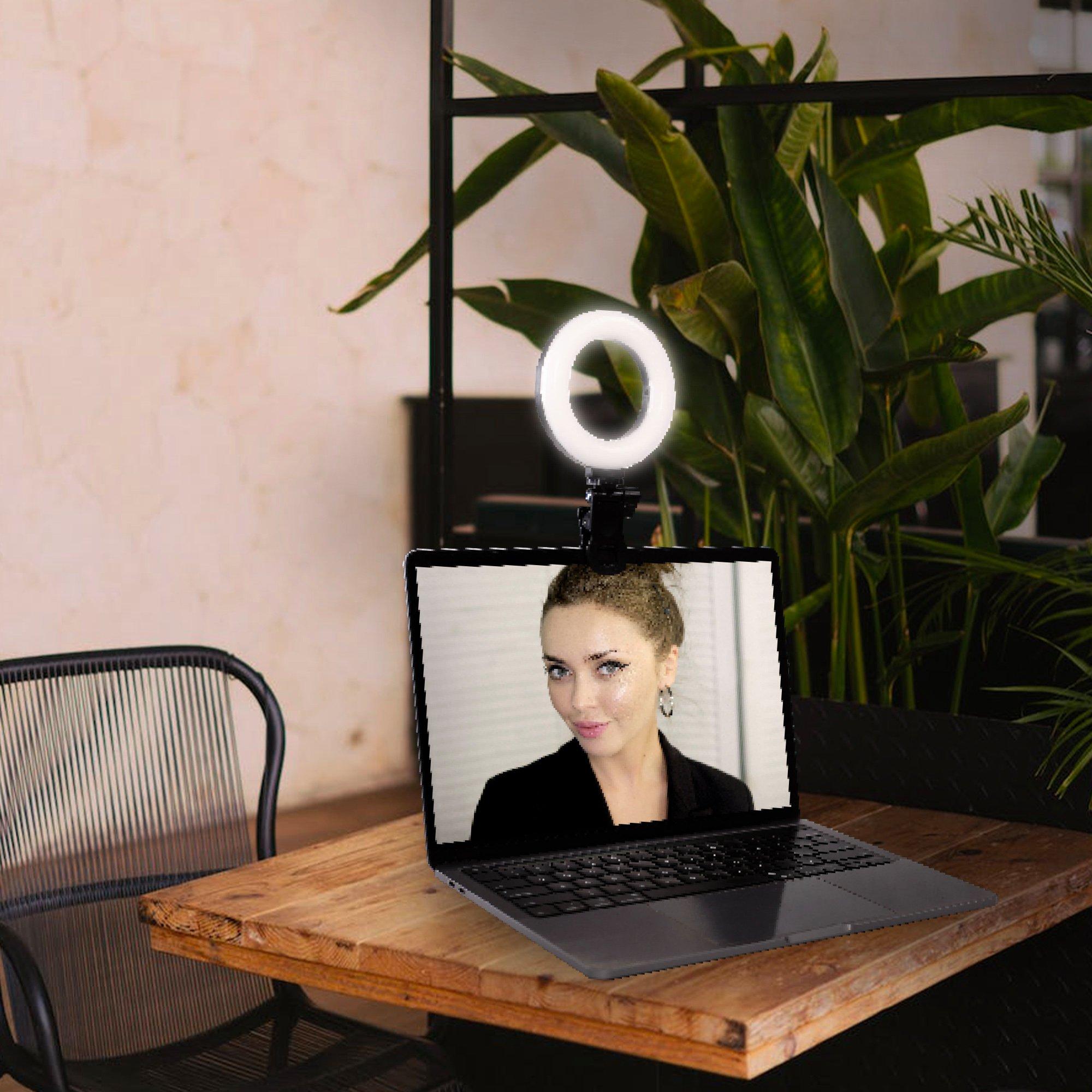 Black - Pixibright - White Ring Light Selfie Stick - 7