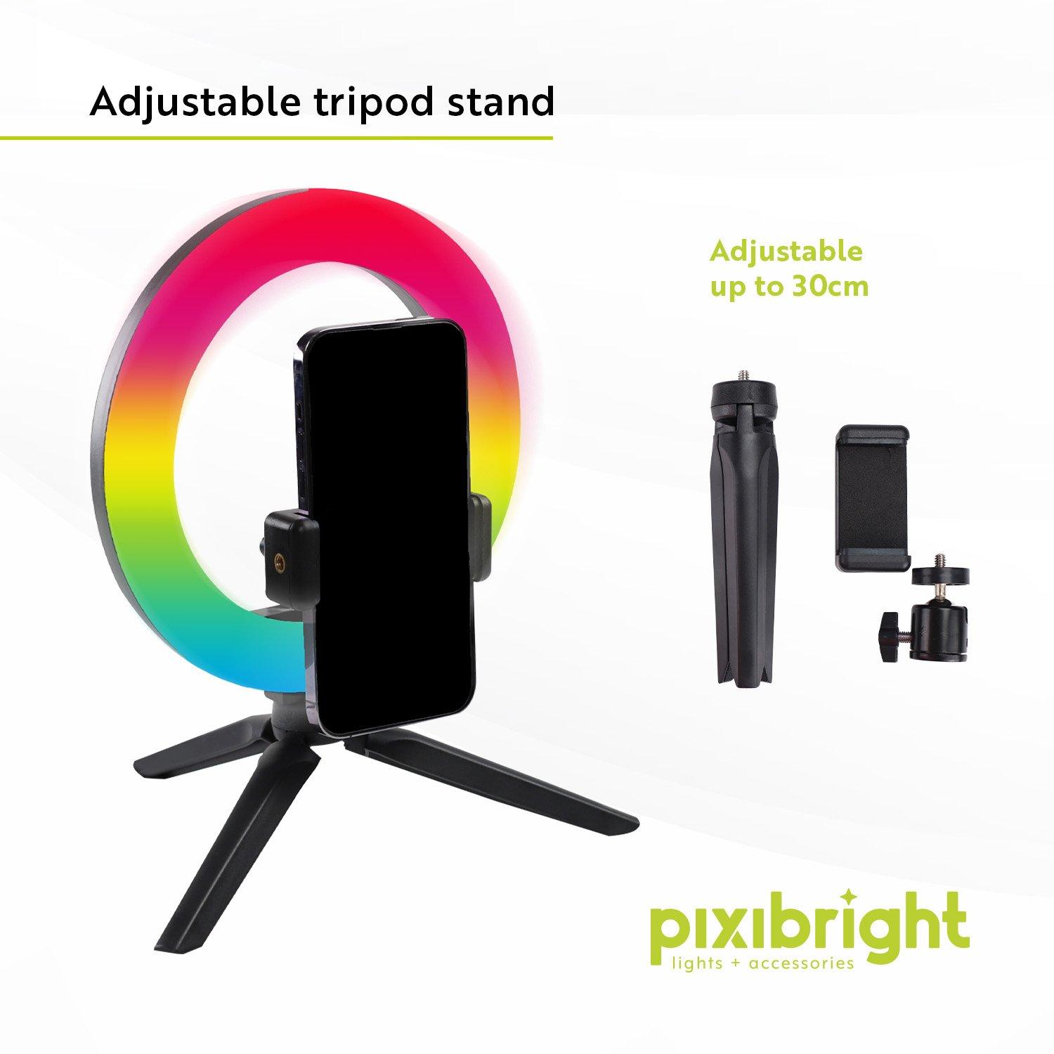 Negro - Pixibright - RGB Ring Light Selfie Sticks - 3