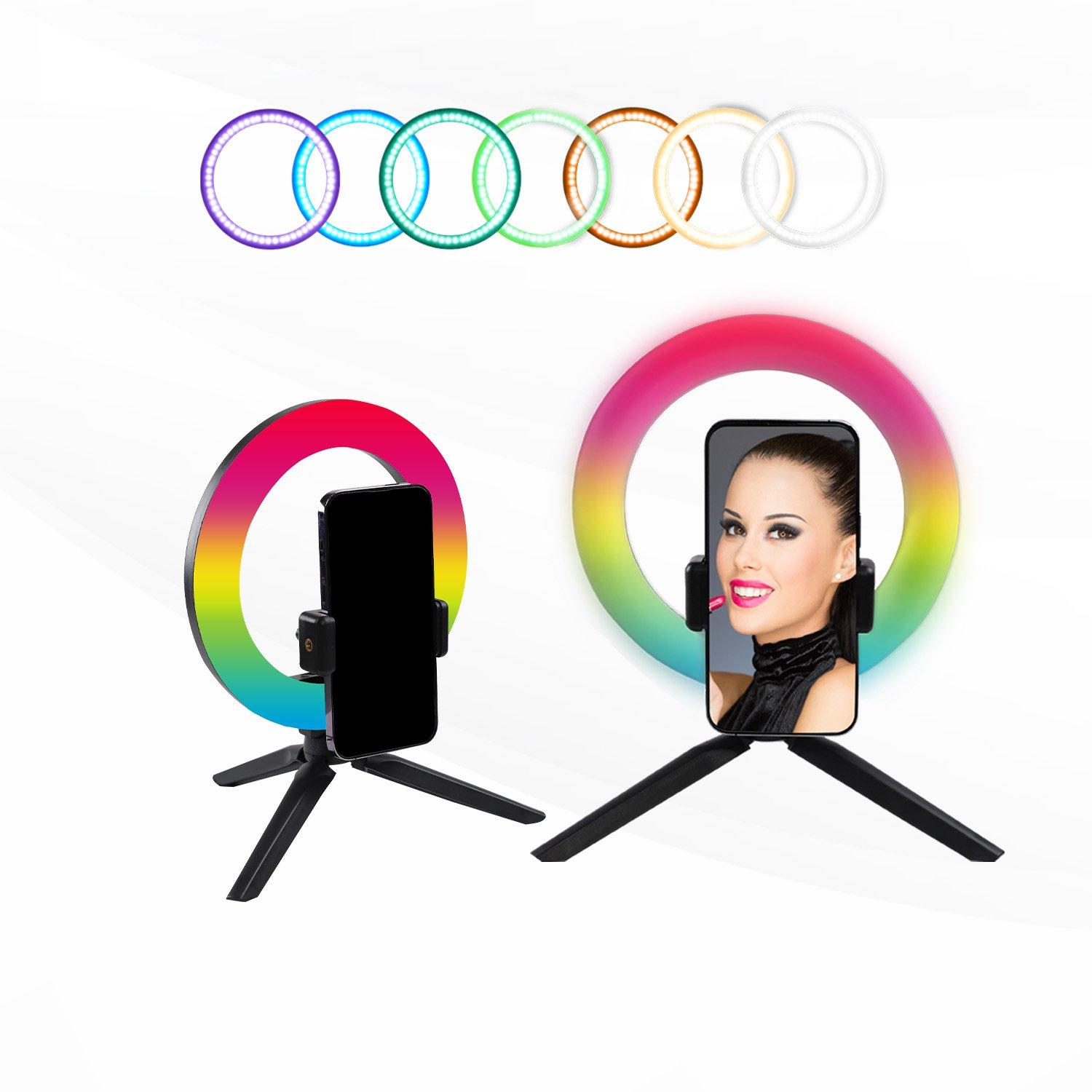Negro - Pixibright - RGB Ring Light Selfie Sticks - 4