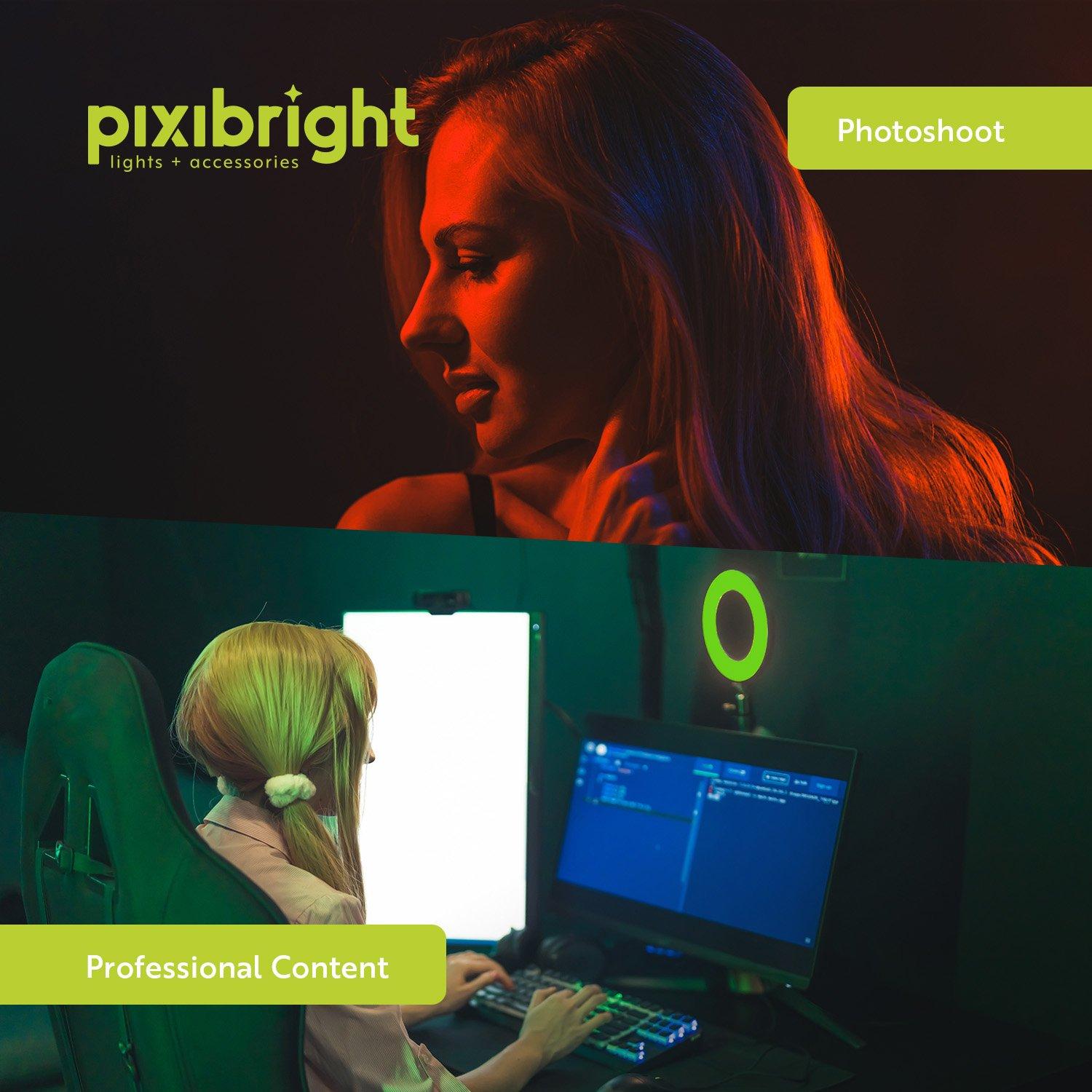 Negro - Pixibright - RGB Ring Light Selfie Sticks - 5