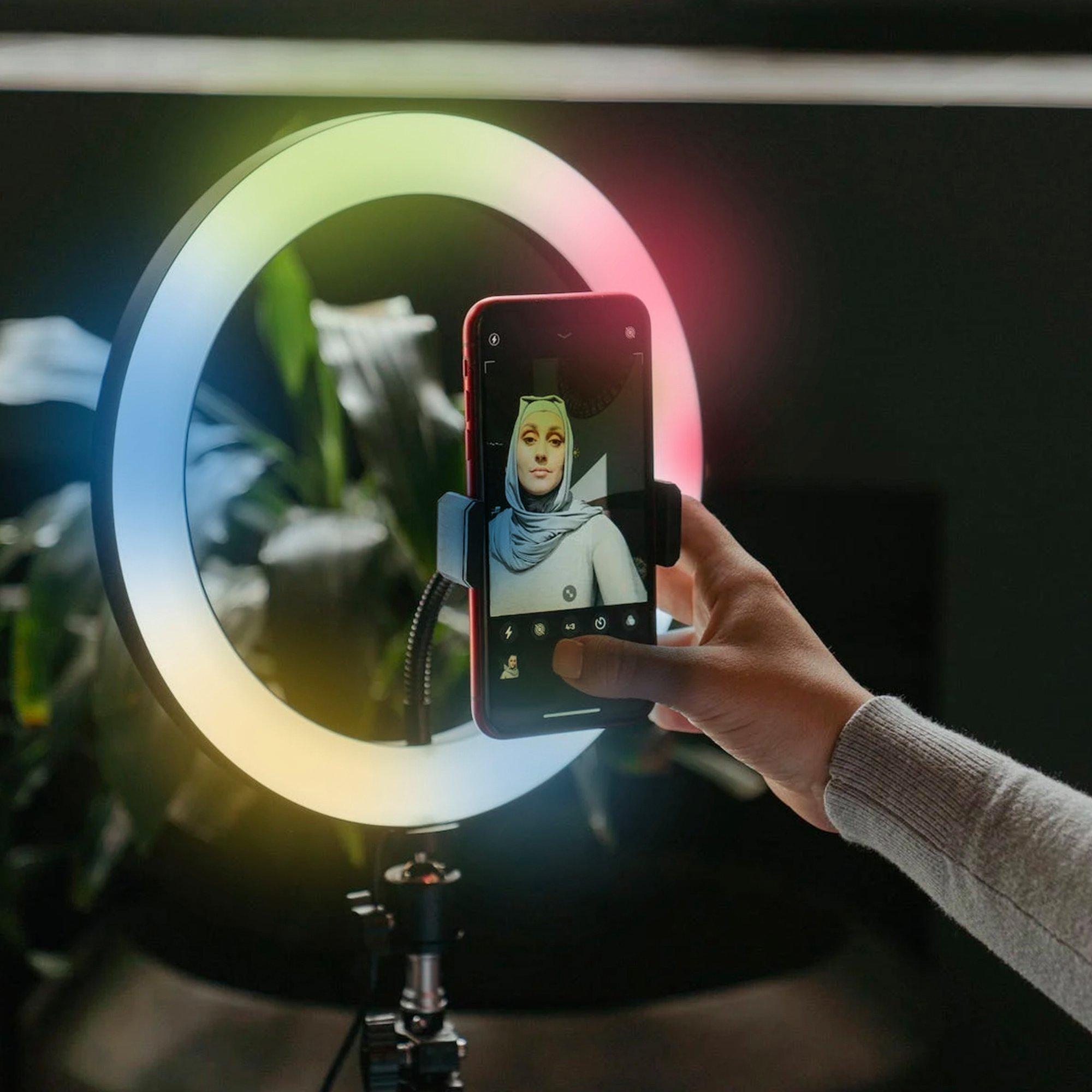 Negro - Pixibright - RGB Ring Light Selfie Sticks - 6